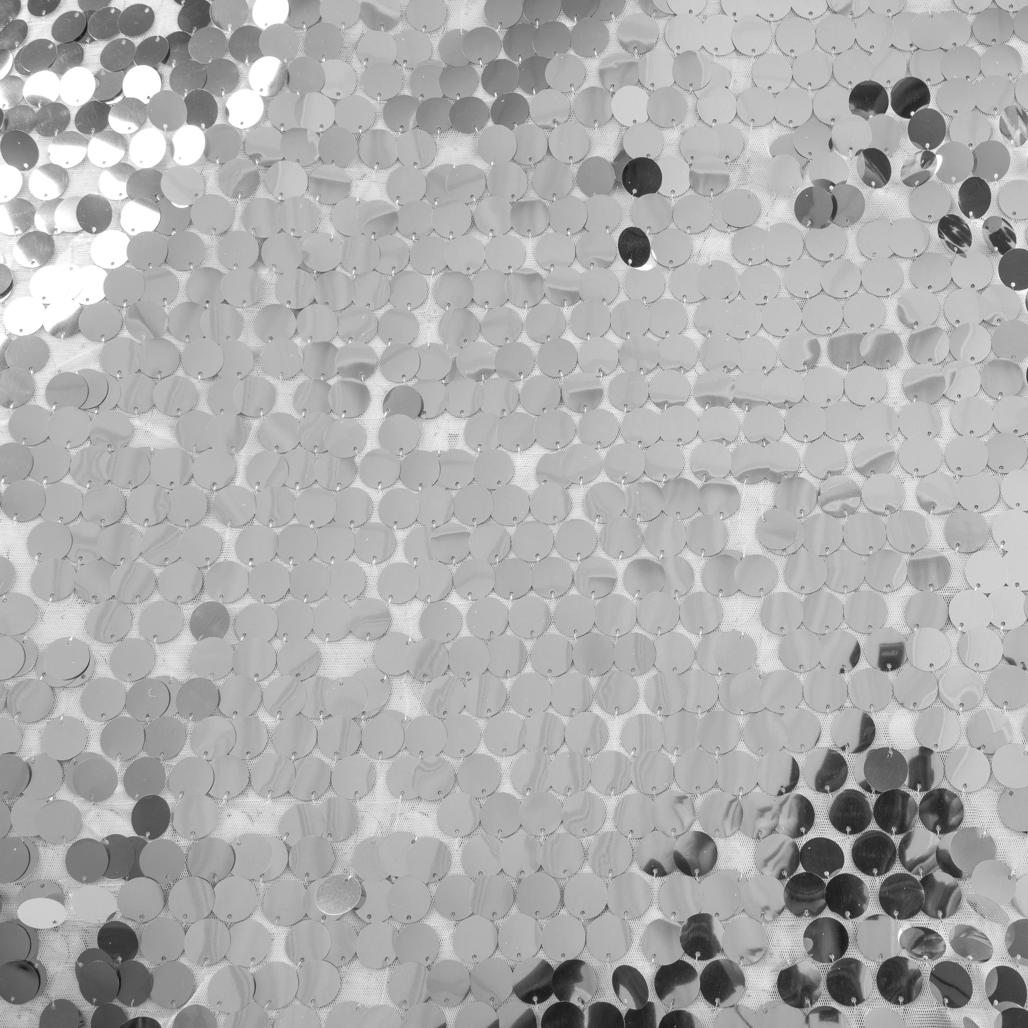 10 yards Large Payette Sequins Fabric Bolt - Silver - Image 2