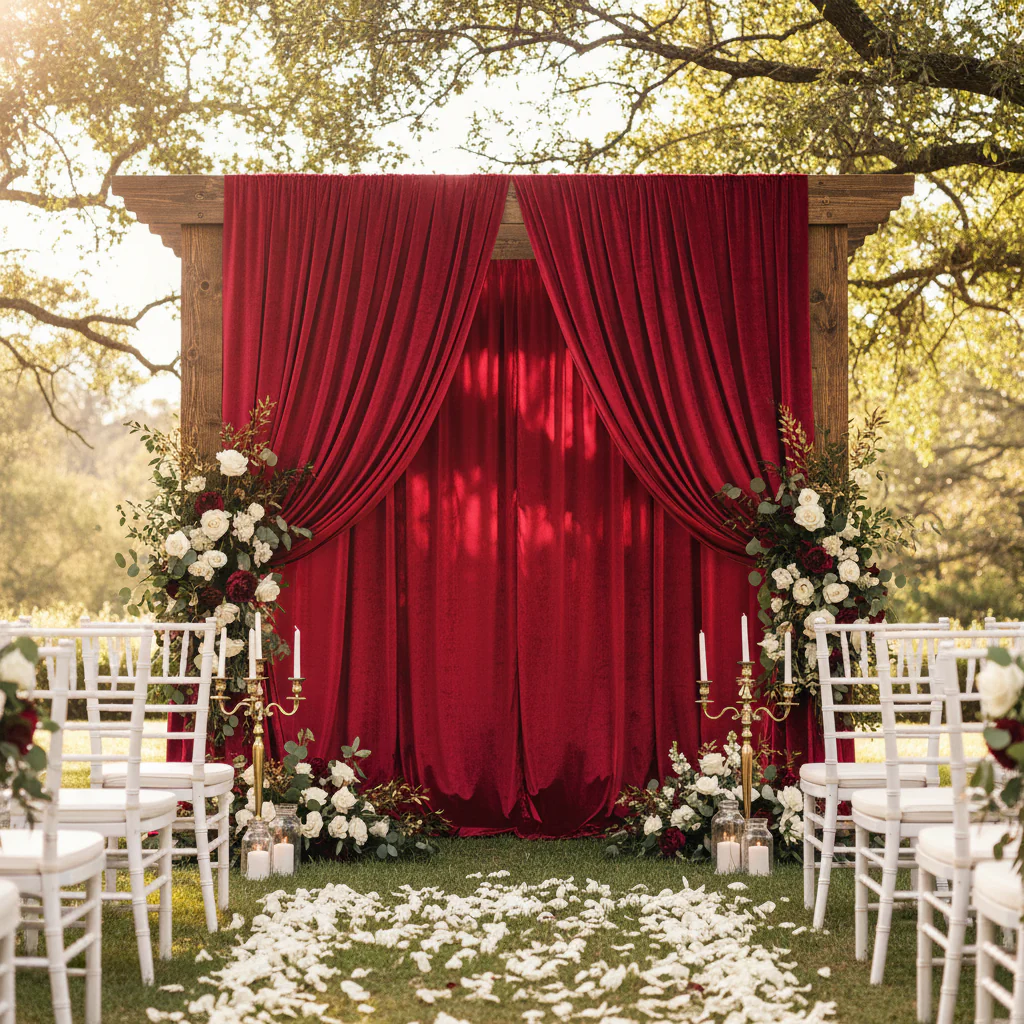 10 yards Velvet Fabric Roll - Apple Red - Image 2