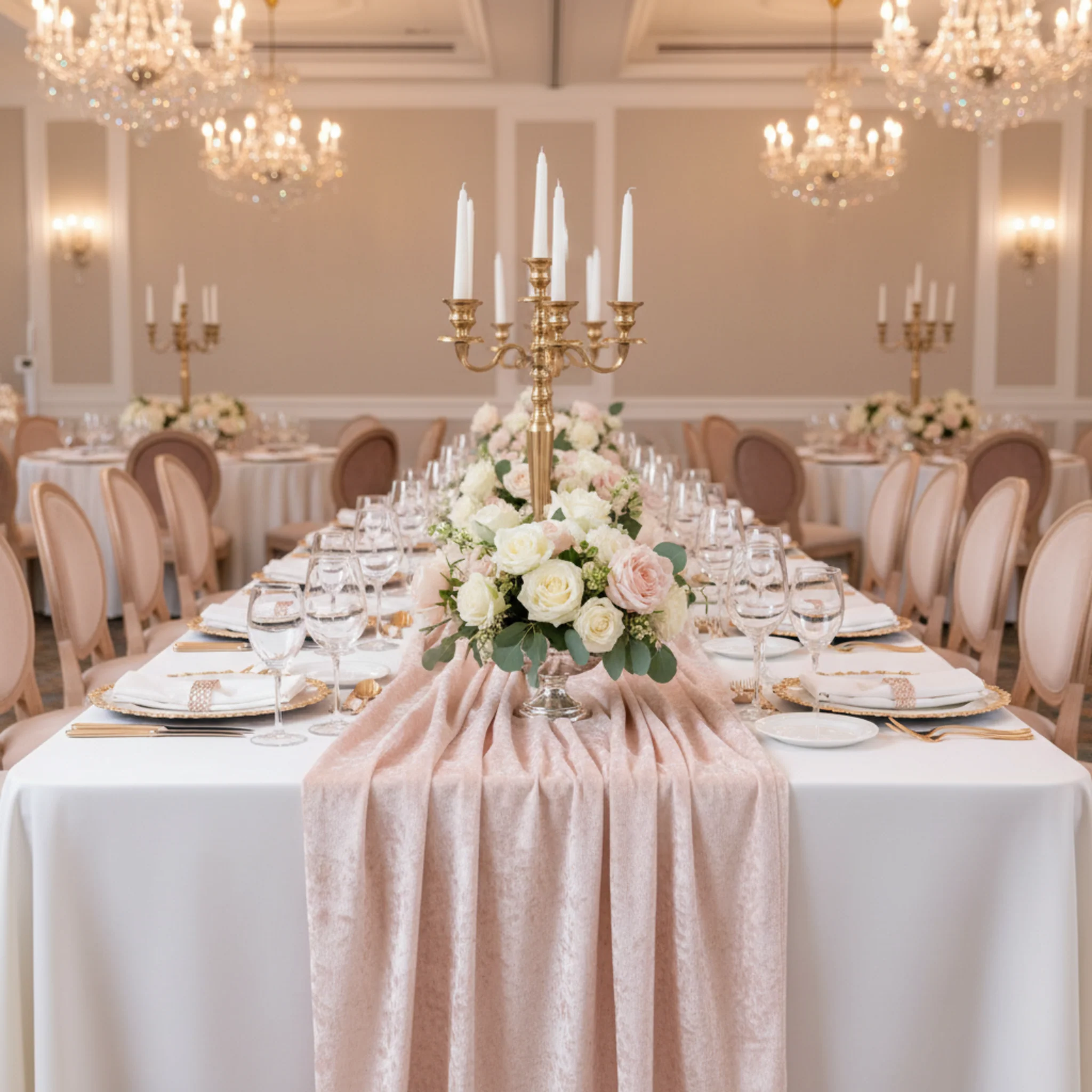 10 yards Velvet Fabric Roll - Blush/Rose Gold - Image 3