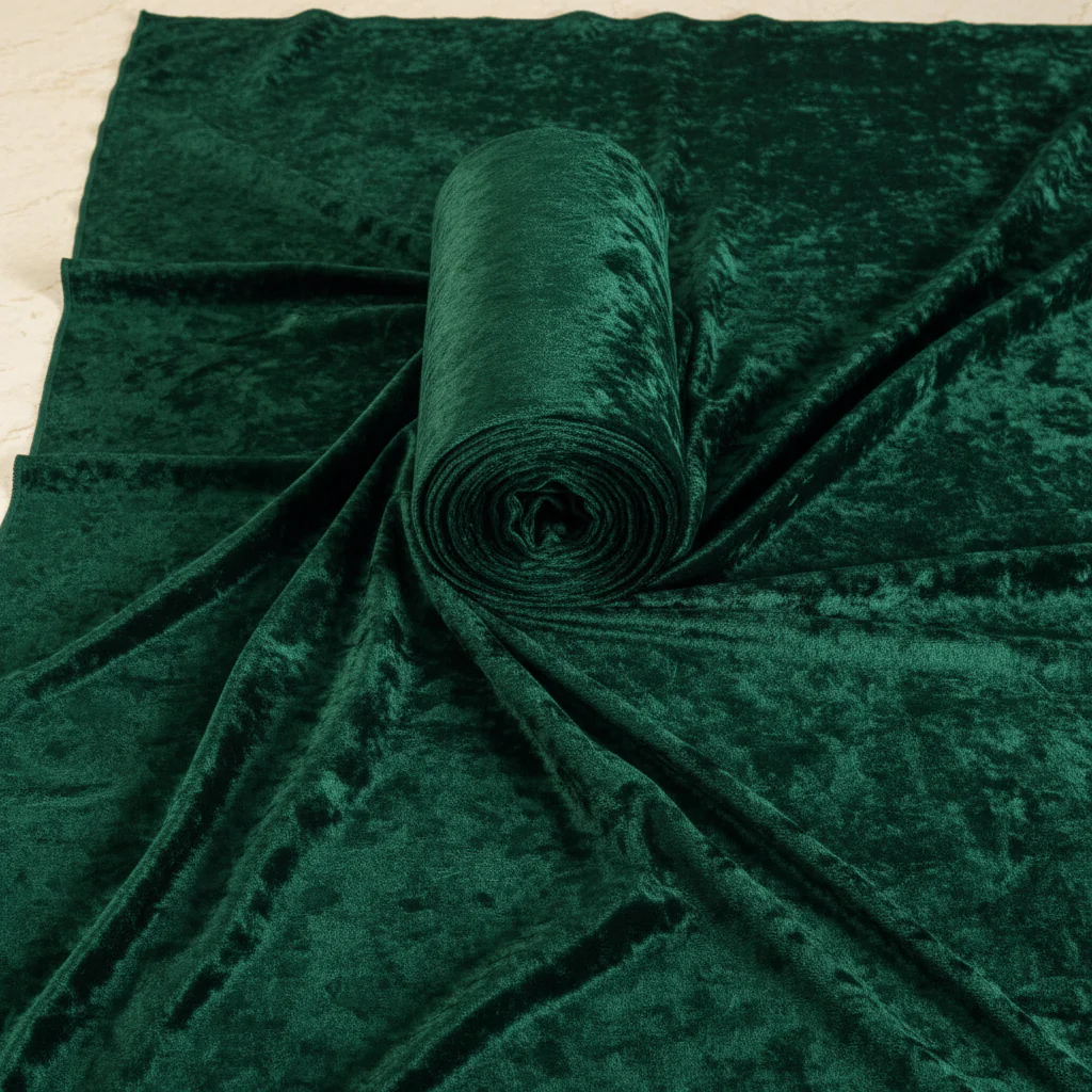 10 yards Velvet Fabric Roll - Emerald Green - Image 3