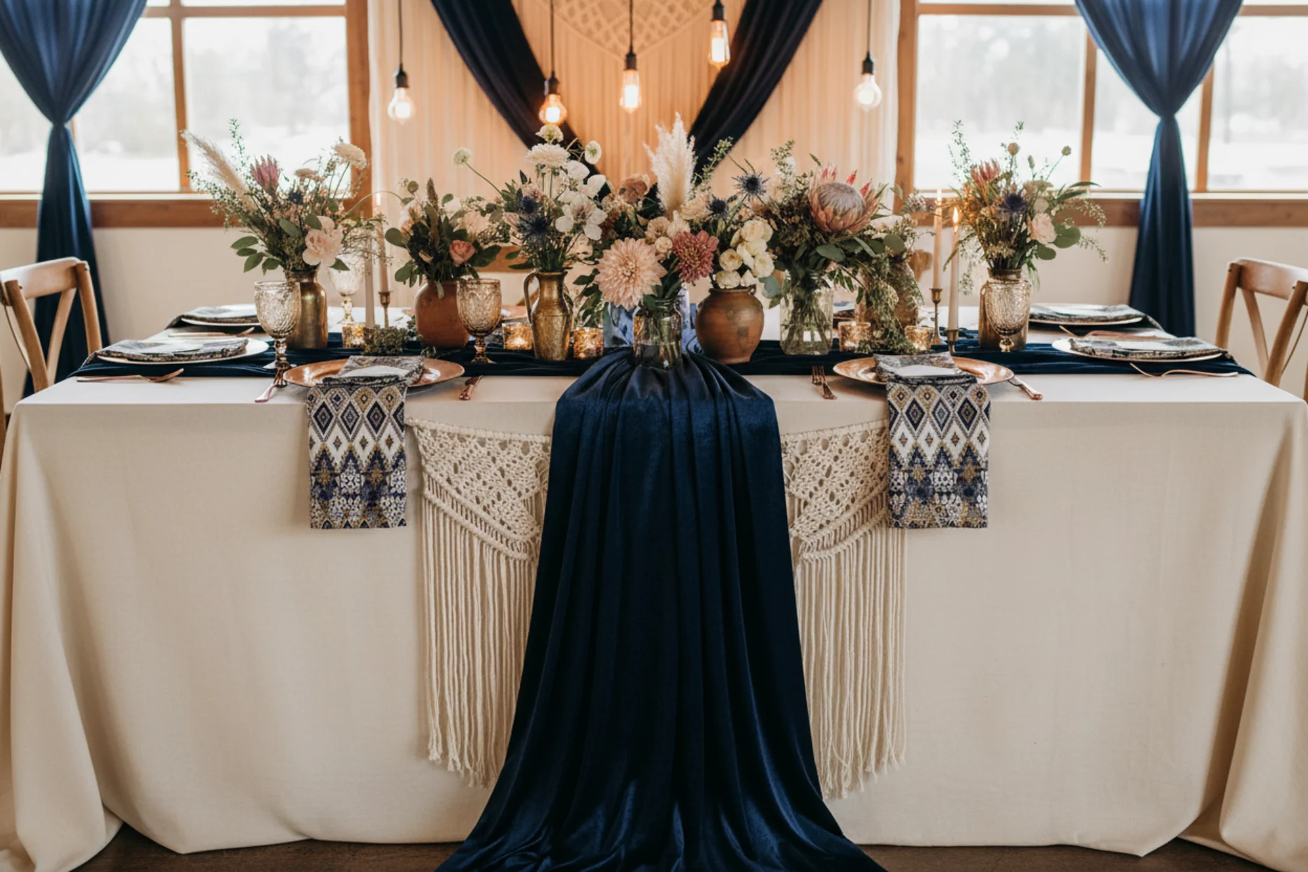 10 yards Velvet Fabric Roll - Navy Blue - Image 3