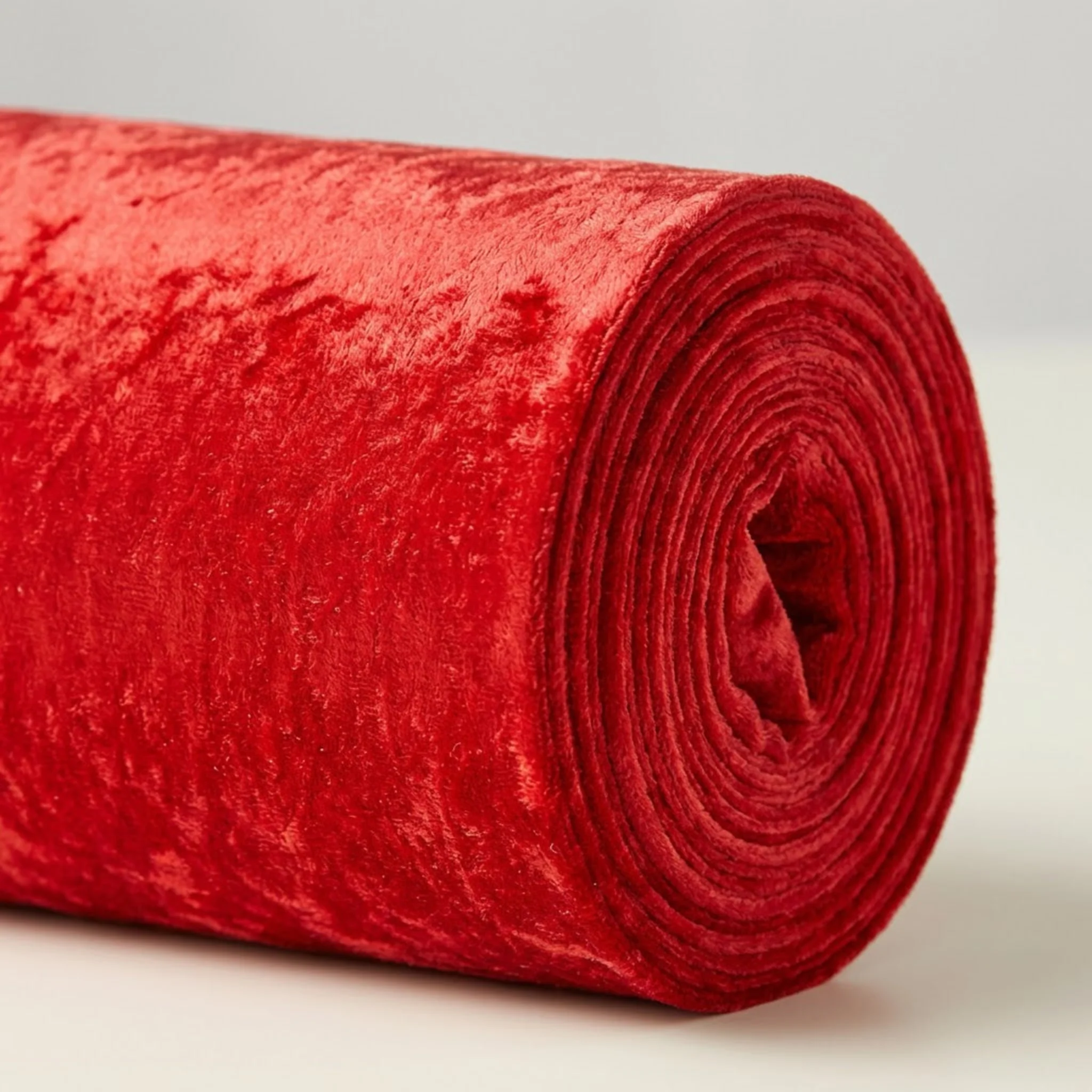 10 yards Velvet Fabric Roll - Red - Image 3