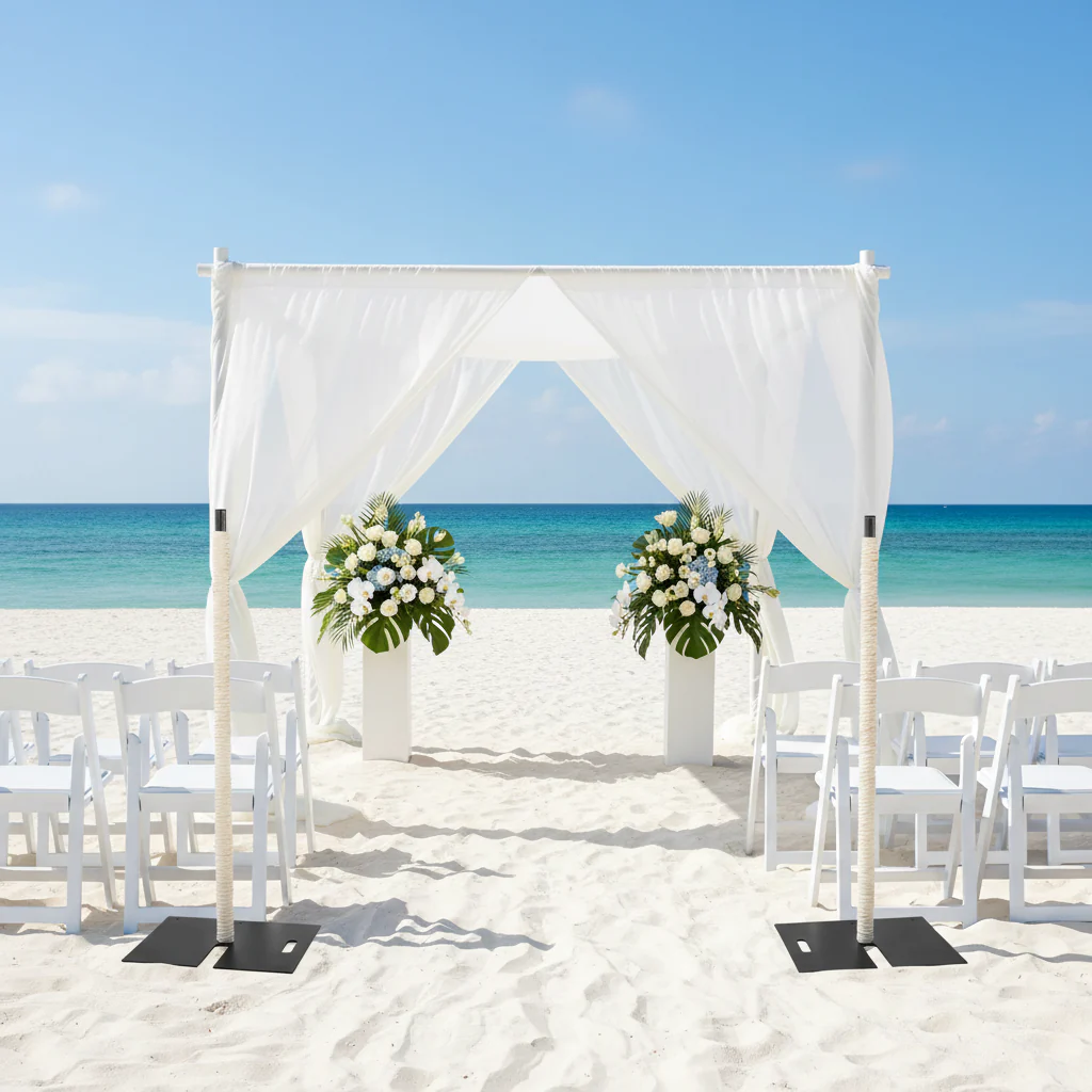 10ft Spandex Upright Pole Cover - Ivory - Image 3