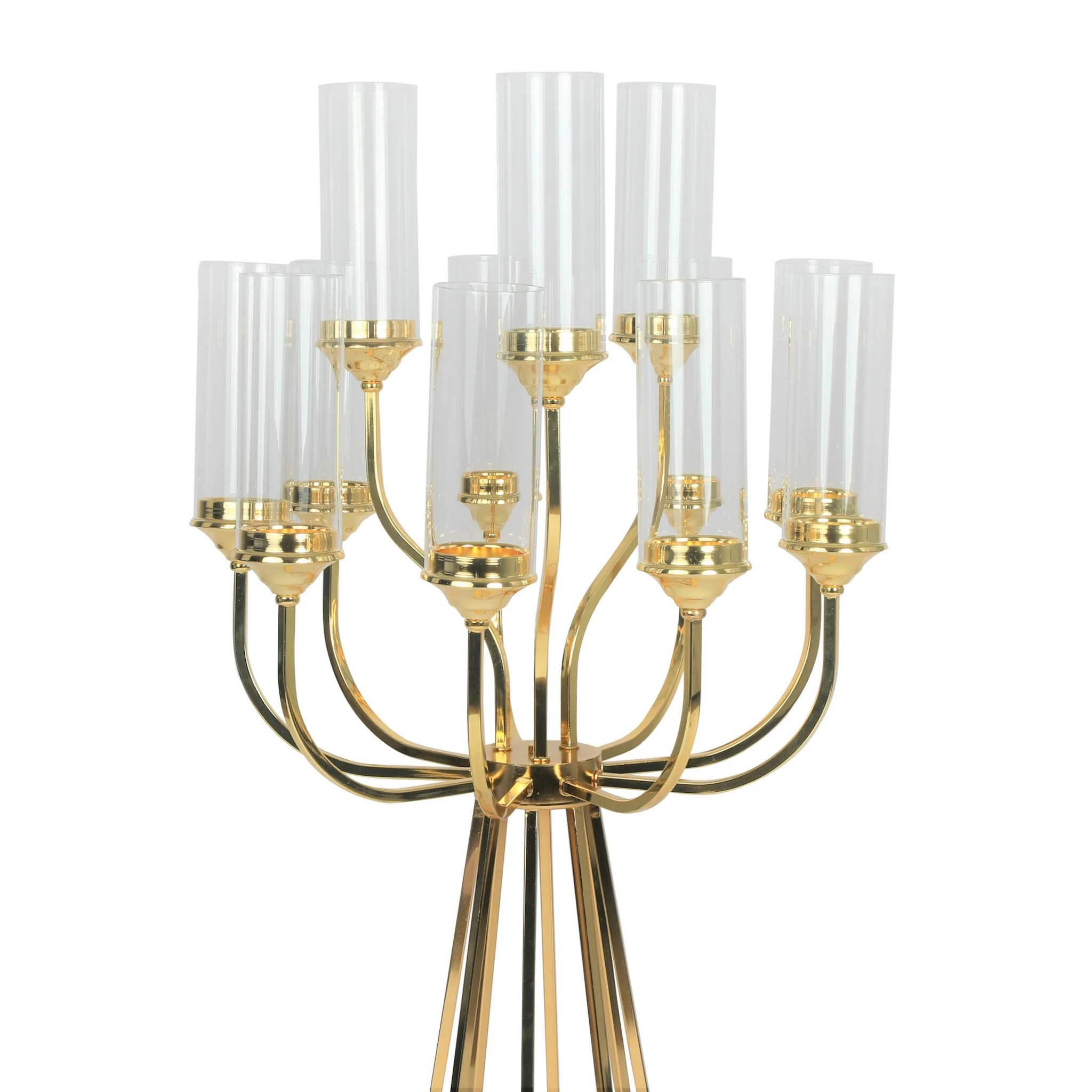 12 Arms Candle Holder Wedding Candelabra Table Centerpiece 48"H - Gold - Image 6