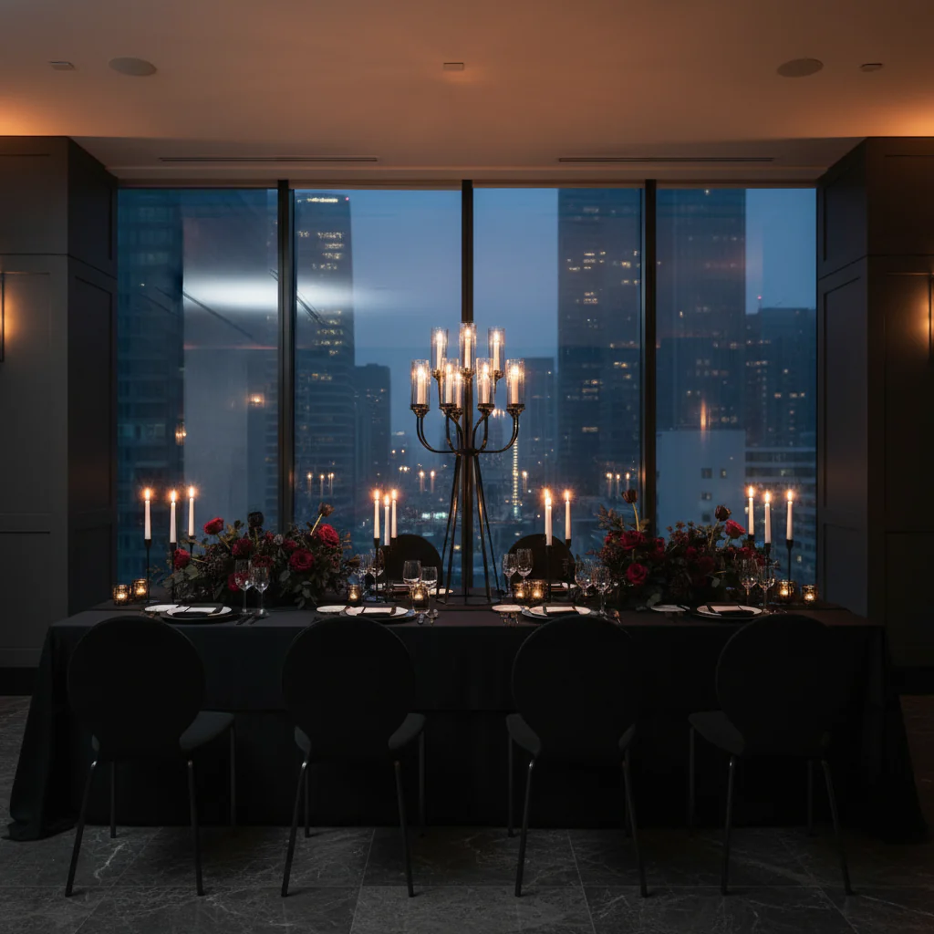 12 Arms Candle Holder Wedding Candelabra Table Centerpiece 48"H - Black - Image 2