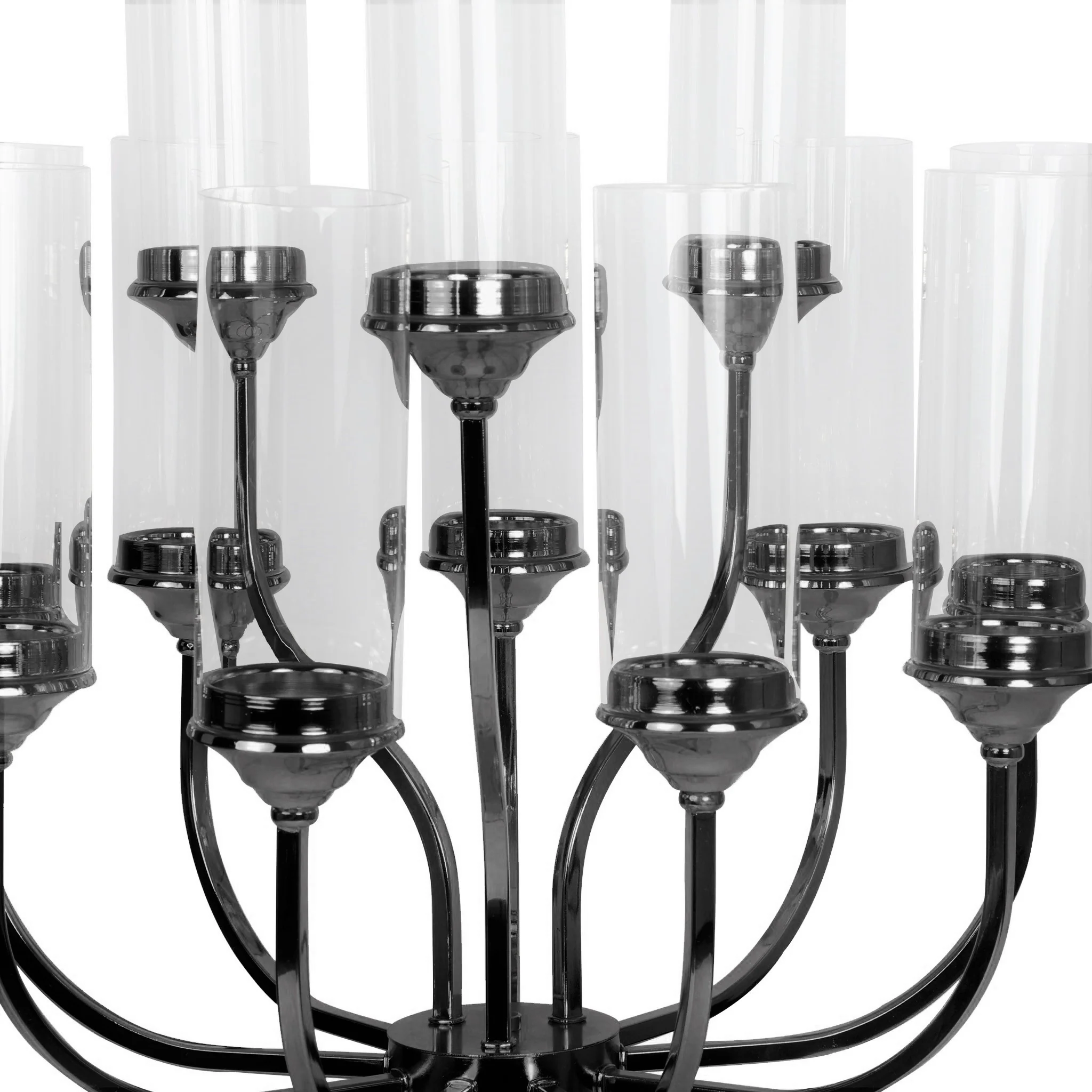 12 Arms Candle Holder Wedding Candelabra Table Centerpiece 48"H - Black - Image 4