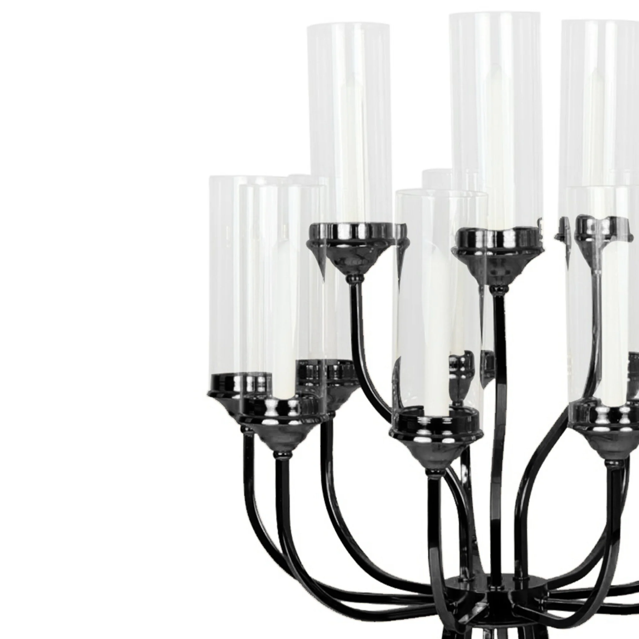 12 Arms Candle Holder Wedding Candelabra Table Centerpiece 48"H - Black - Image 5