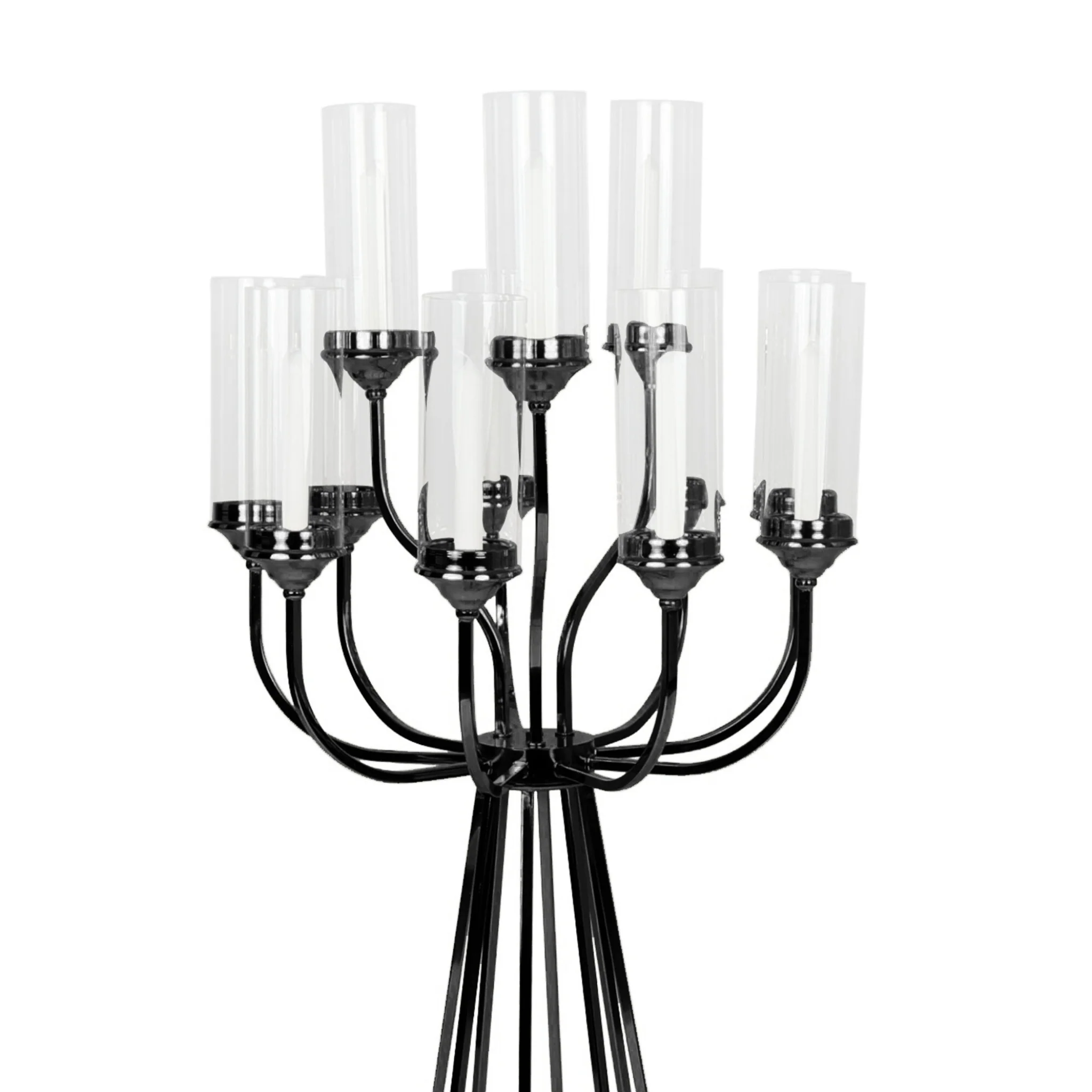 12 Arms Candle Holder Wedding Candelabra Table Centerpiece 48"H - Black - Image 6