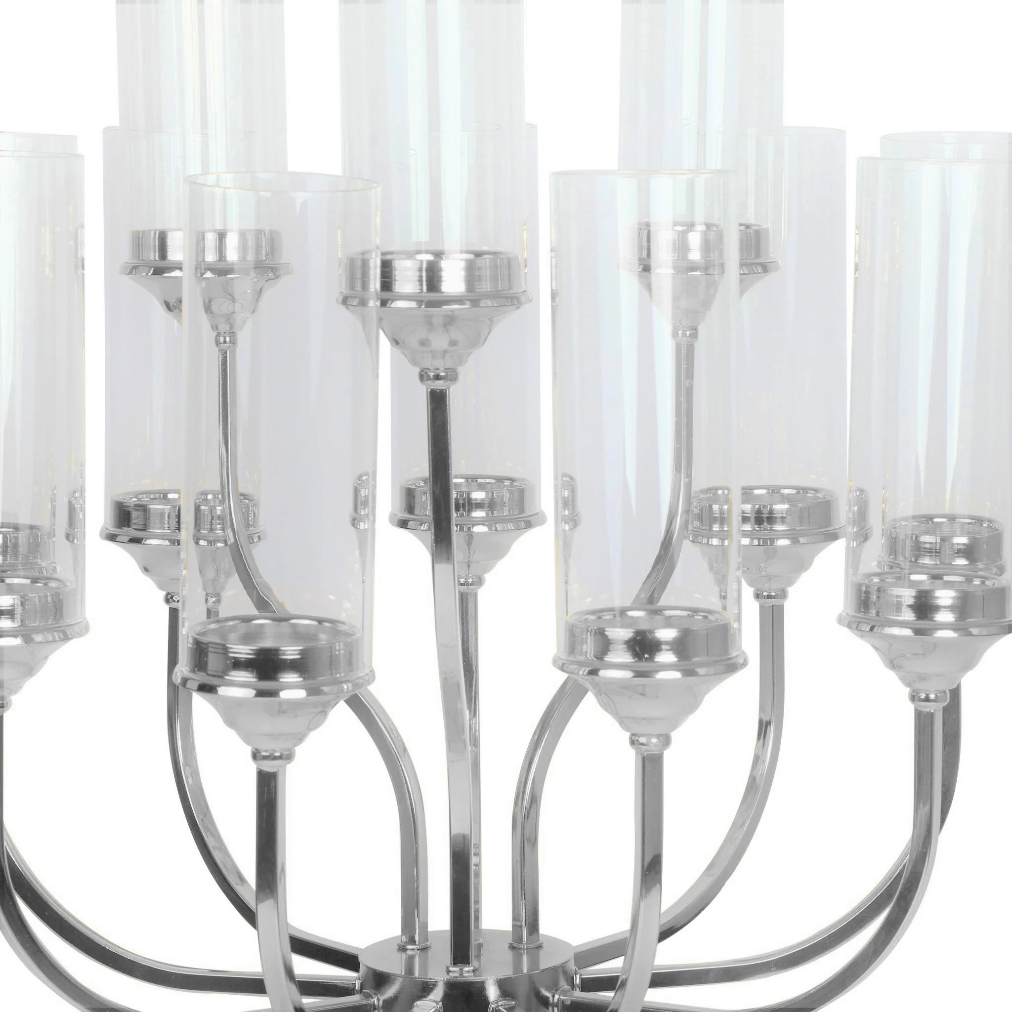 12 Arms Candle Holder Wedding Candelabra Table Centerpiece 48"H - Silver - Image 4