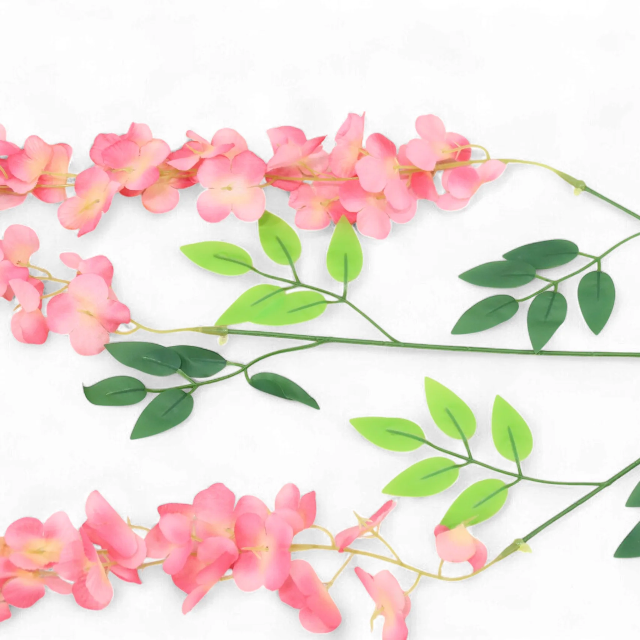 12 Pack Hanging Wisteria Vines Silk Flower Stem - Fuchsia - Image 5