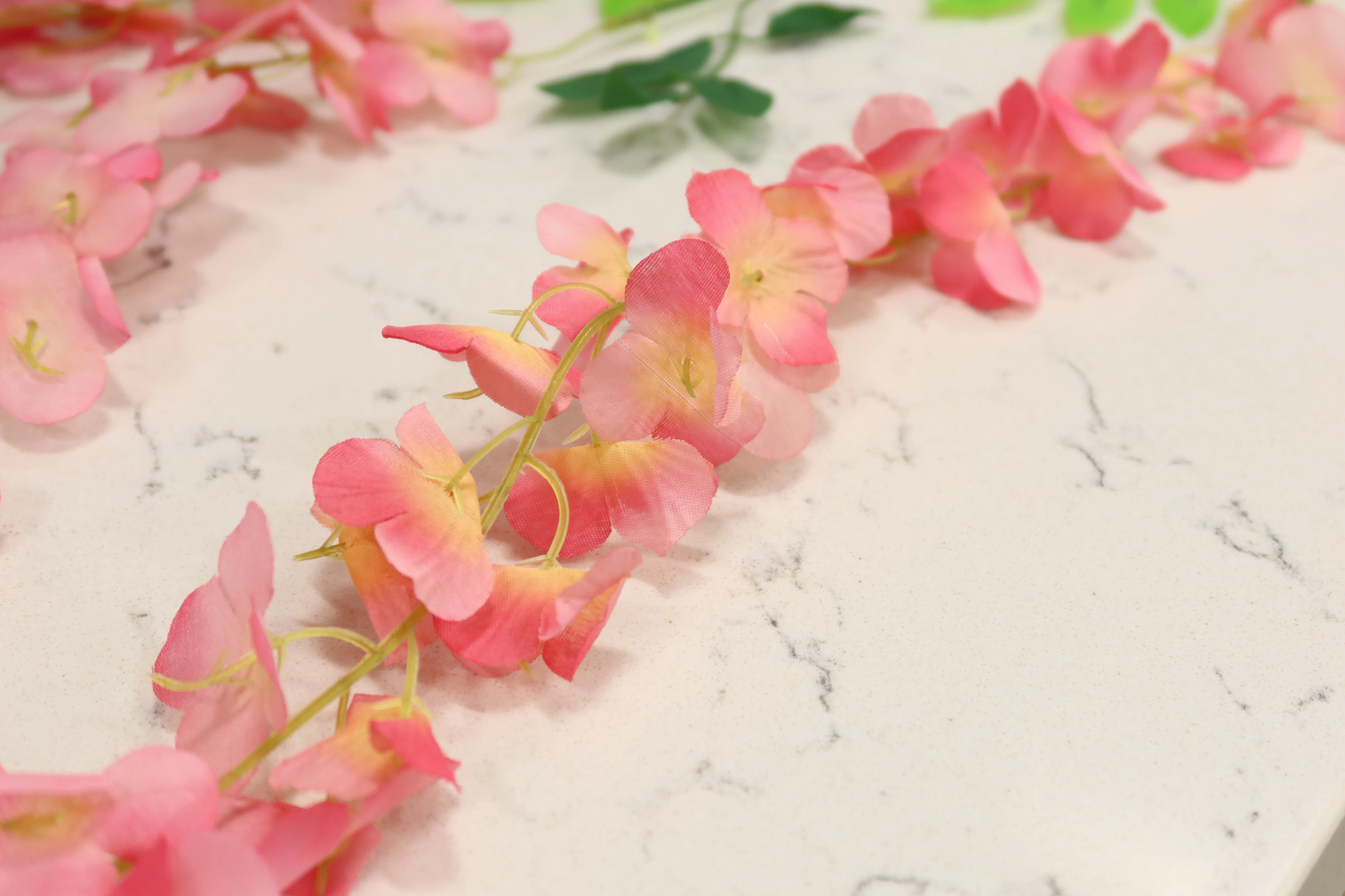 12 Pack Hanging Wisteria Vines Silk Flower Stem - Fuchsia - Image 7
