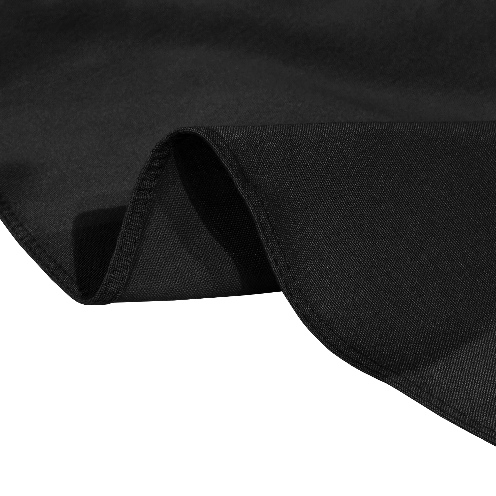 Premium 120" Round Black Spun Polyester Tablecloth - Image 5