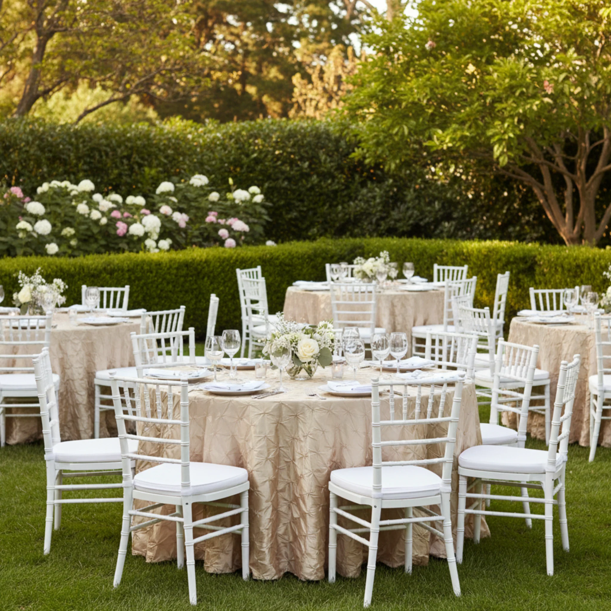 120" Pinchwheel Round Tablecloth - Champagne - Image 4