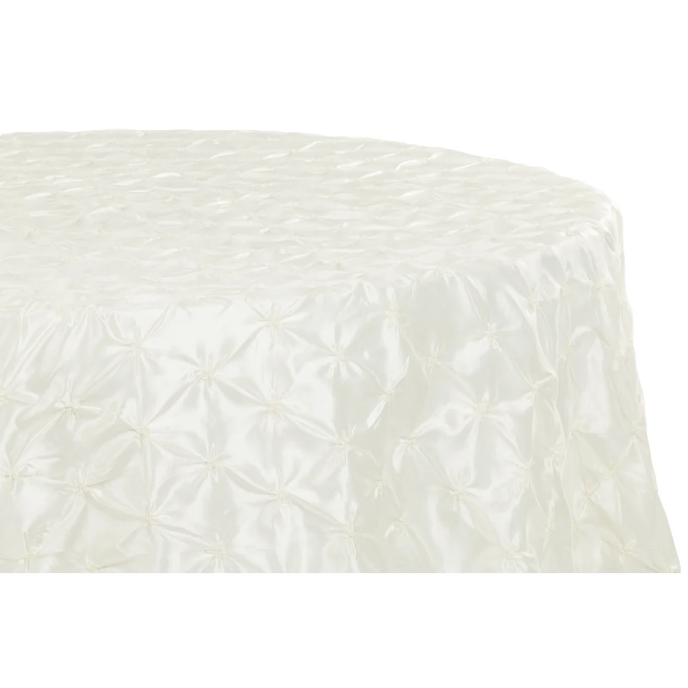 120" Pinchwheel Round Tablecloth - Ivory - Image 4