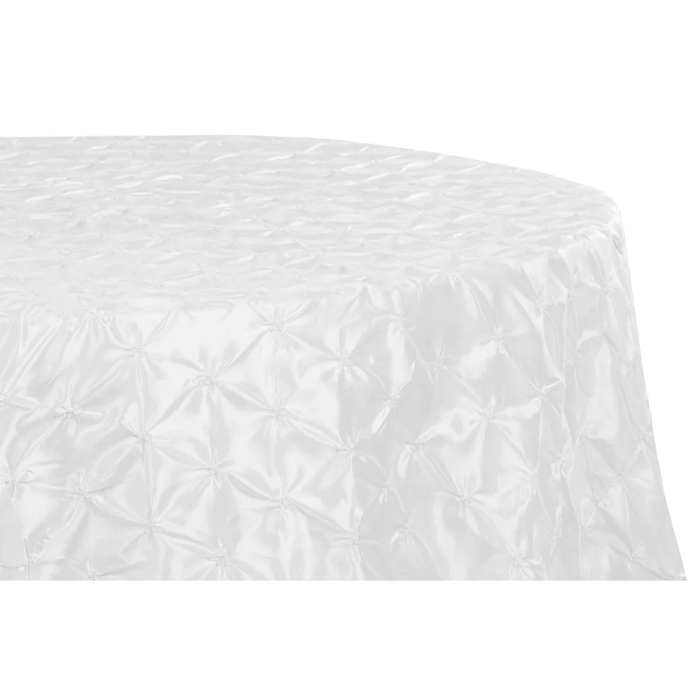 132" Pinchwheel Round Tablecloth - White - Image 3