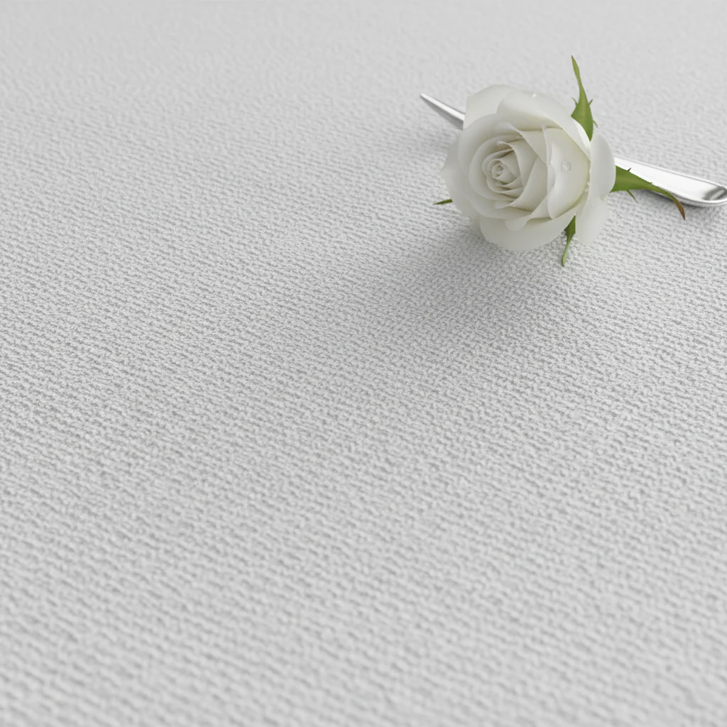 132" Round Premium Linen-Look Panama Weave Tablecloth - White - Image 4