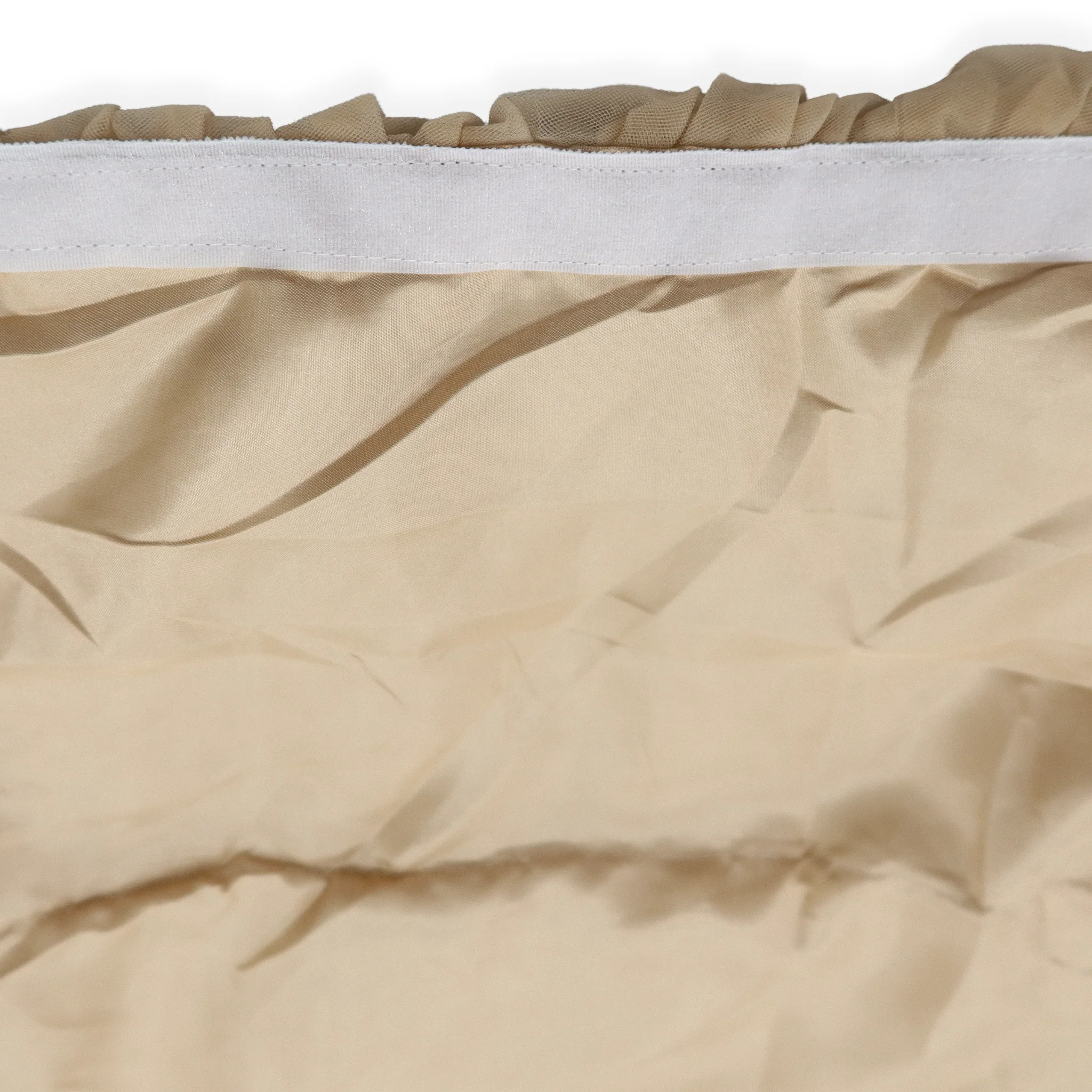 14ft Ruffle Layered Champagne Tulle Tableskirt - Image 3