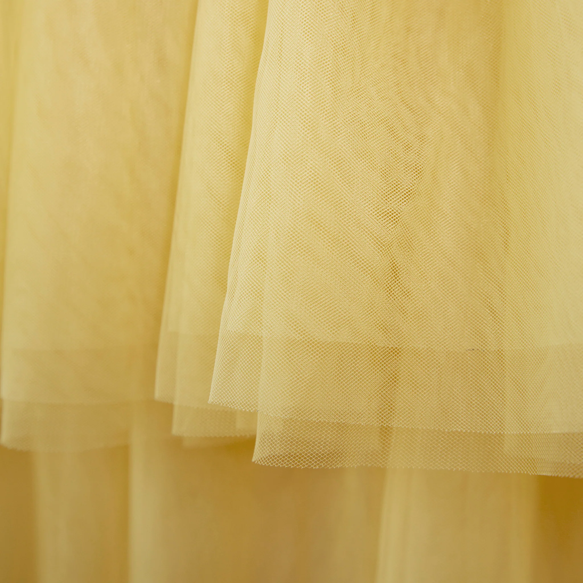 14ft Ruffle Layered Mustard Gold Tulle Tableskirt - Image 3