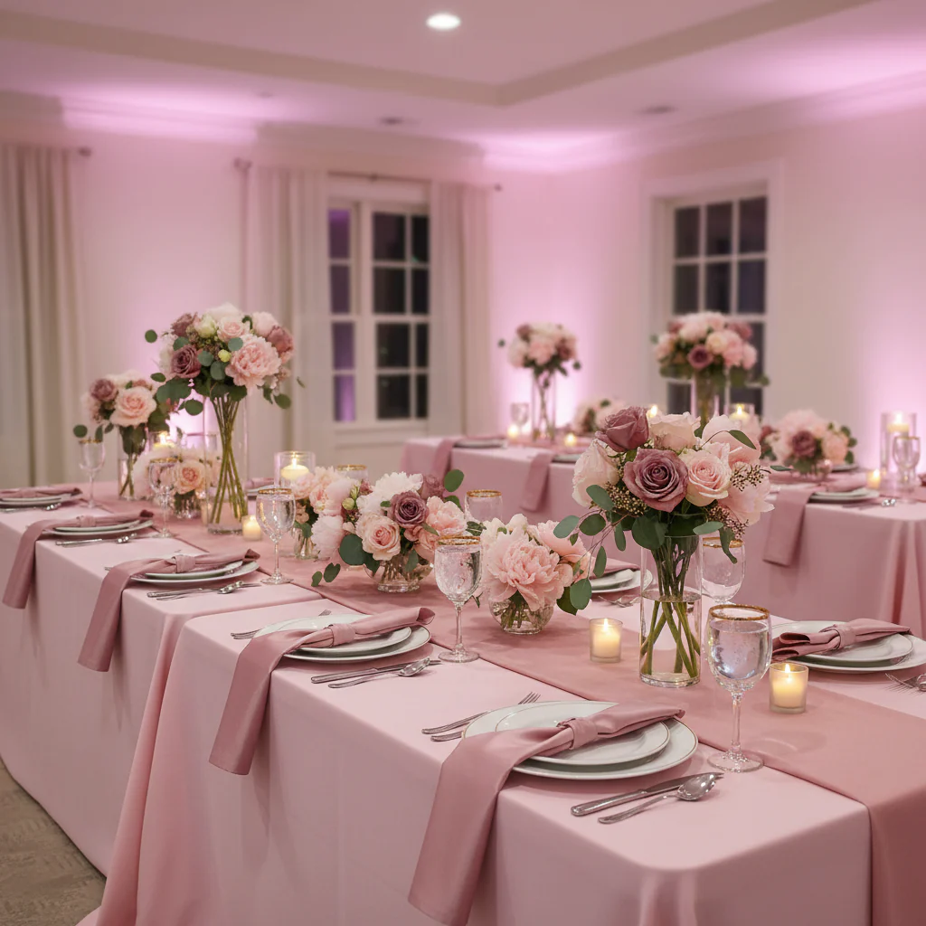 17"x17" Premium Polyester Napkin - Dusty Rose/Mauve - Image 3