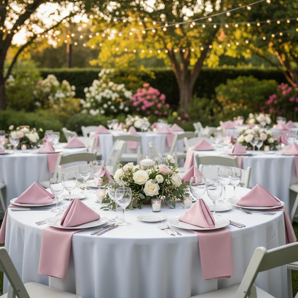 17"x17" Premium Polyester Napkin - Dusty Rose/Mauve - Image 4