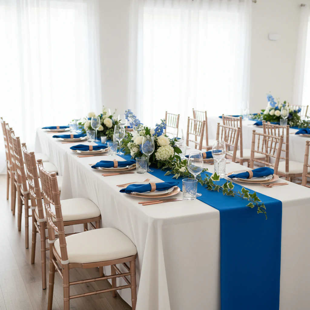 17"x17" Premium Polyester Napkin - Royal Blue - Image 3