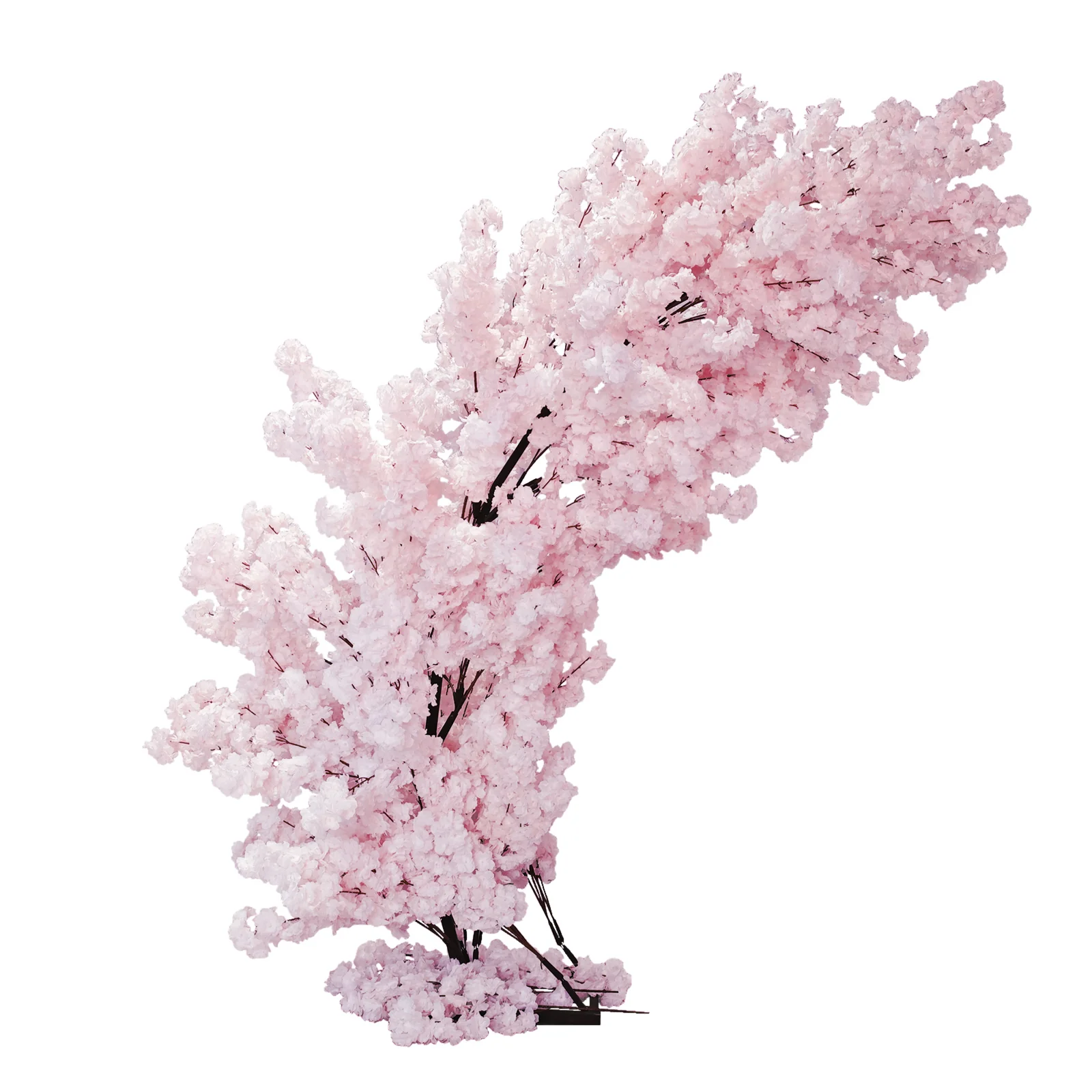 2 pcs 9.5ft Cherry Blossom Wedding Arch Backdrop - Pink - Image 4