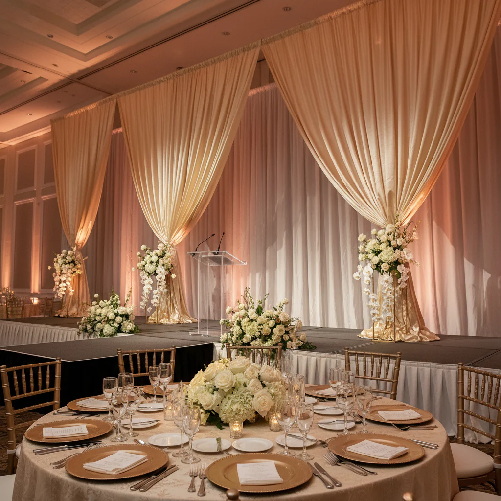 20ft Spandex Upright Pole Cover - Ivory