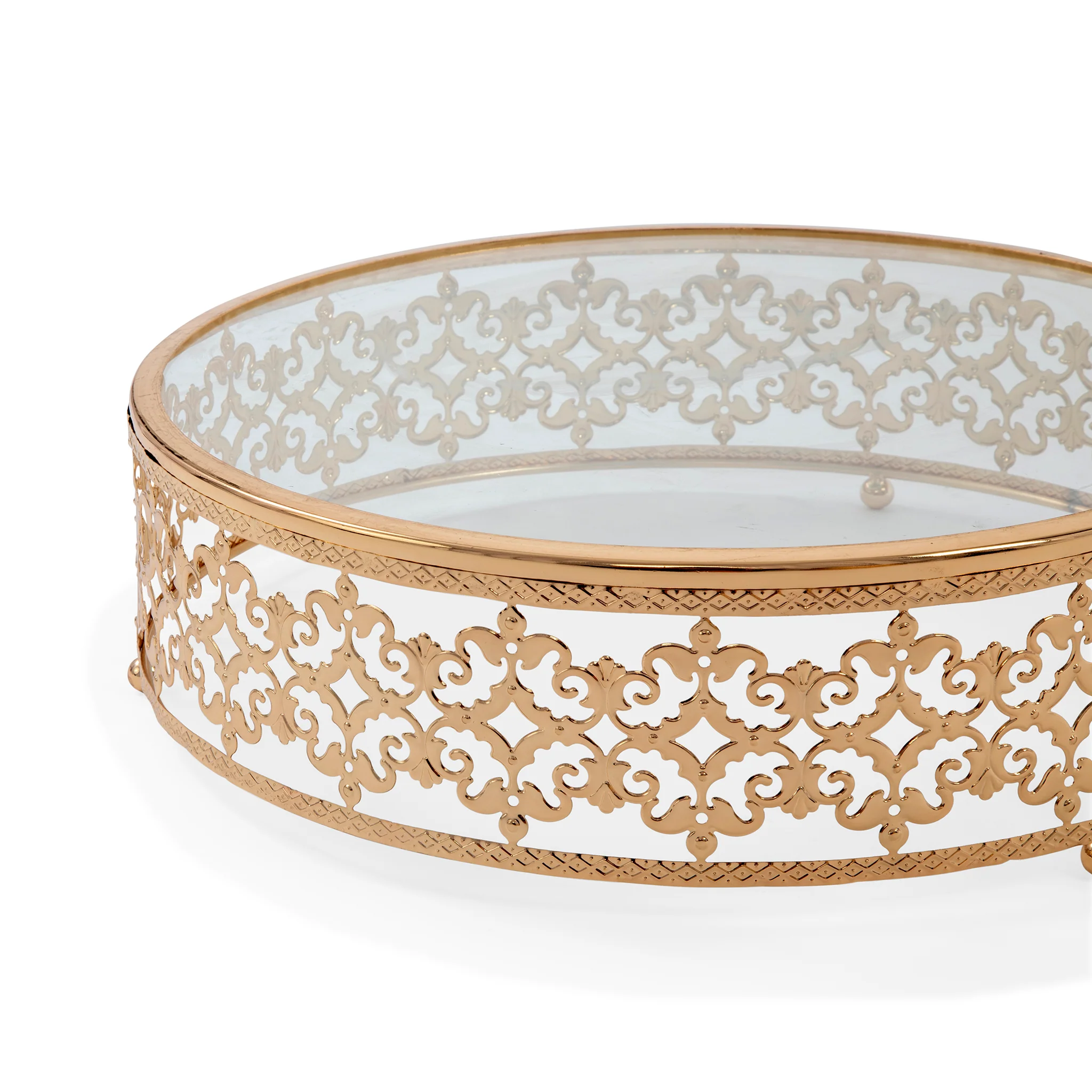 3 pc/set Luxe Round Cake Display Stands - Gold - Image 2
