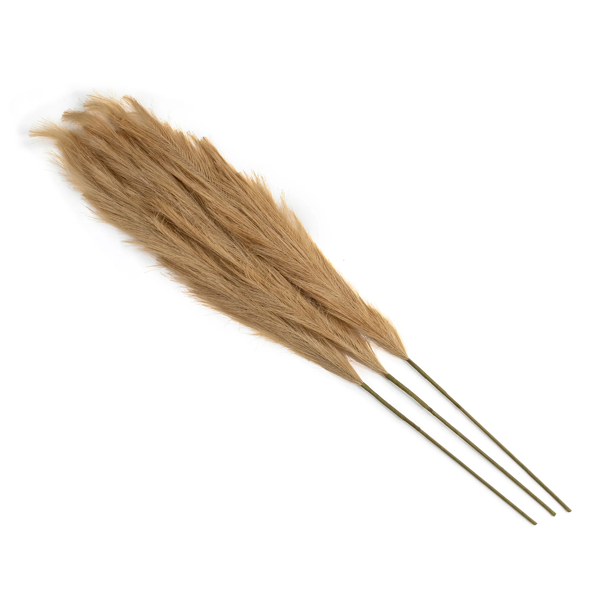3 pcs Faux Artificial Pampas Grass Stem 43" - Champagne - Image 2