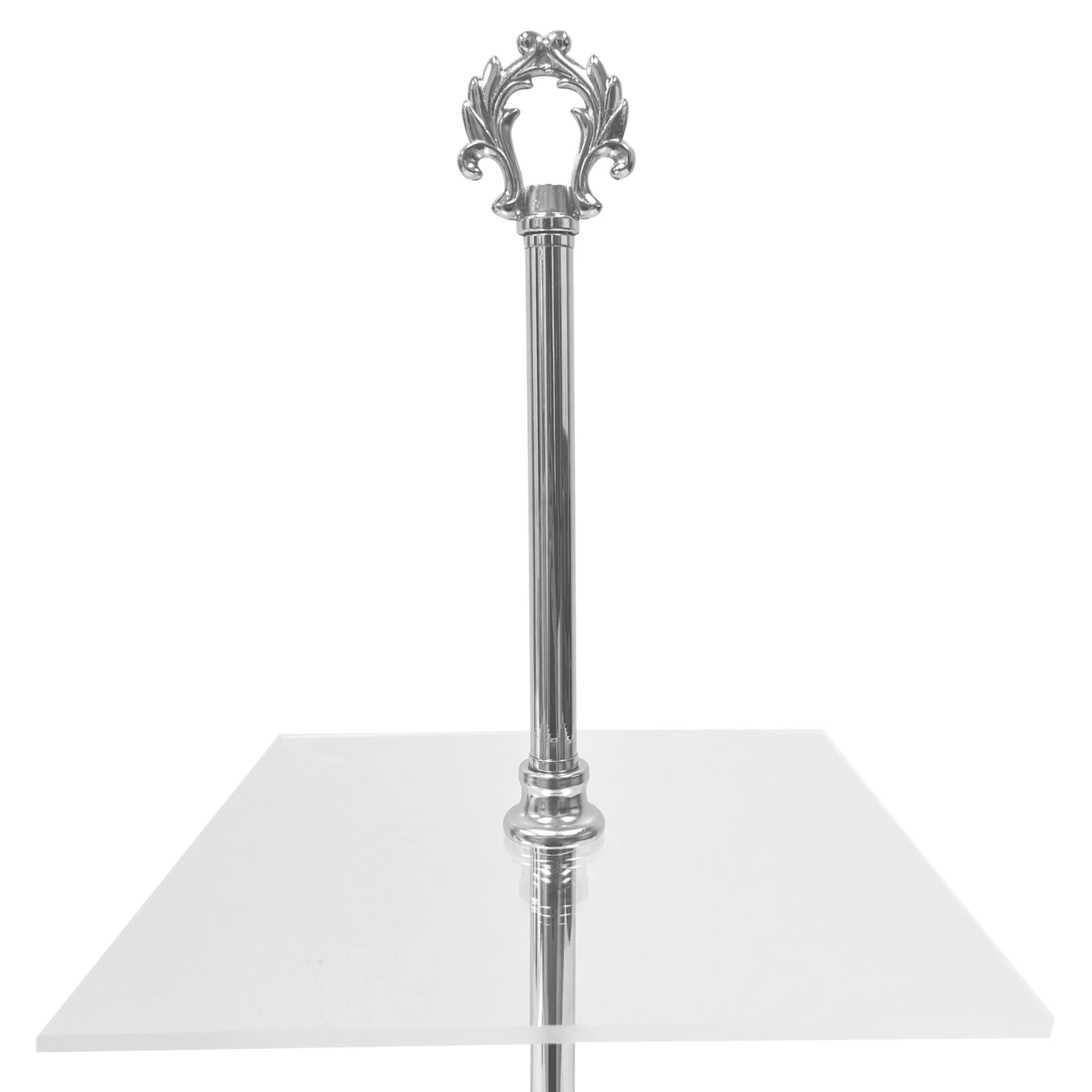 3 Tier Classic  Square Acrylic Cupcake Dessert Stand - Silver - Image 3