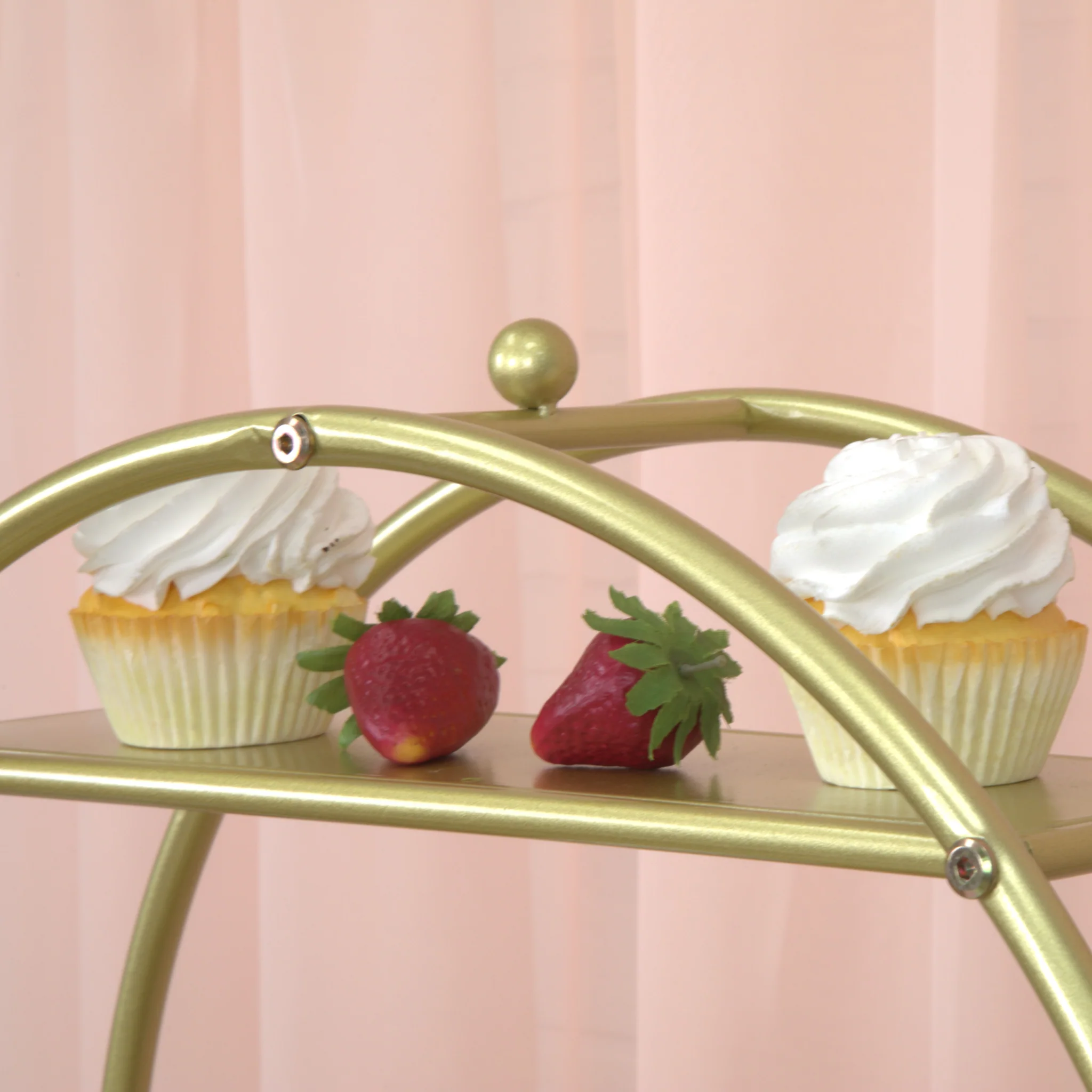 3 Tier Wheel Ring Dessert Stand - Gold - Image 5