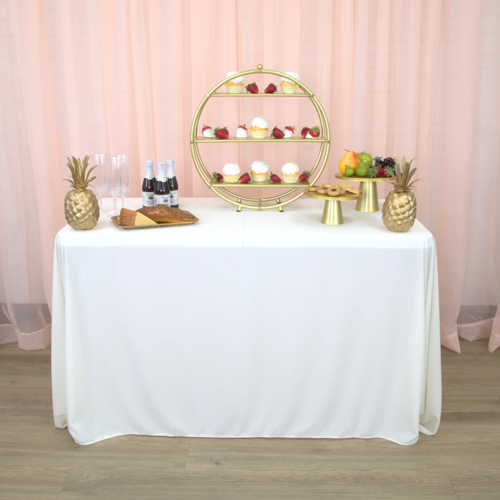 3 Tier Wheel Ring Dessert Stand - Gold - Image 7