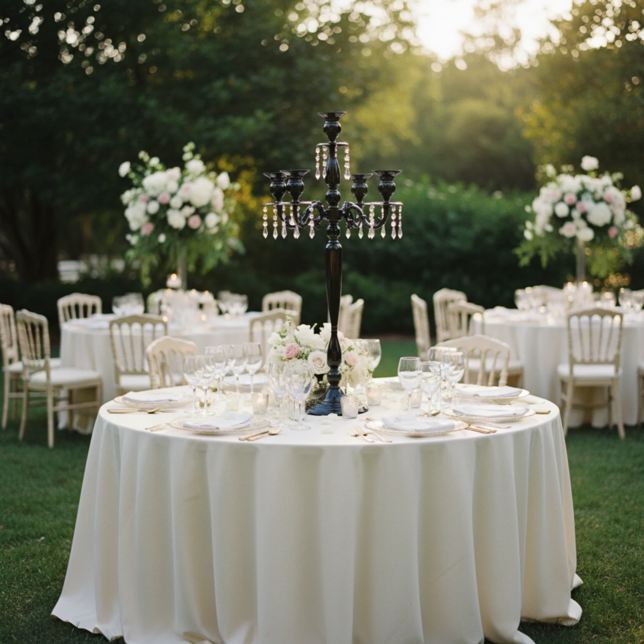 36" Candelabra Tabletop Centerpiece - Black - Image 7