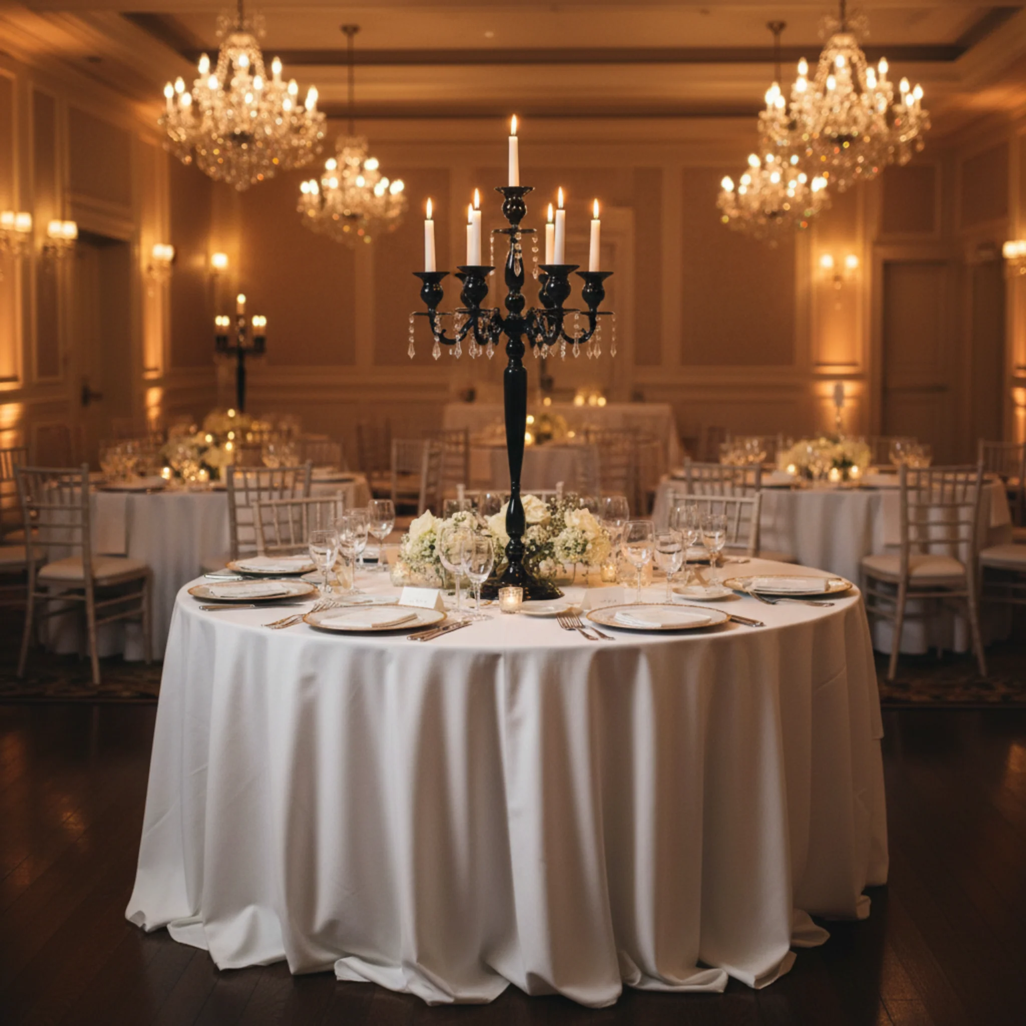 36" Candelabra Tabletop Centerpiece - Black - Image 8