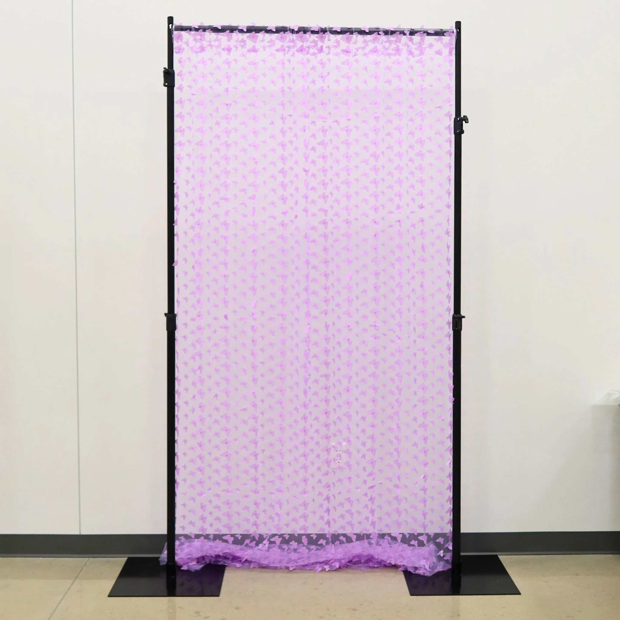 3D Butterfly Sheer 10ft H x 50" W Drape/Backdrop panel - Lavender - Image 2