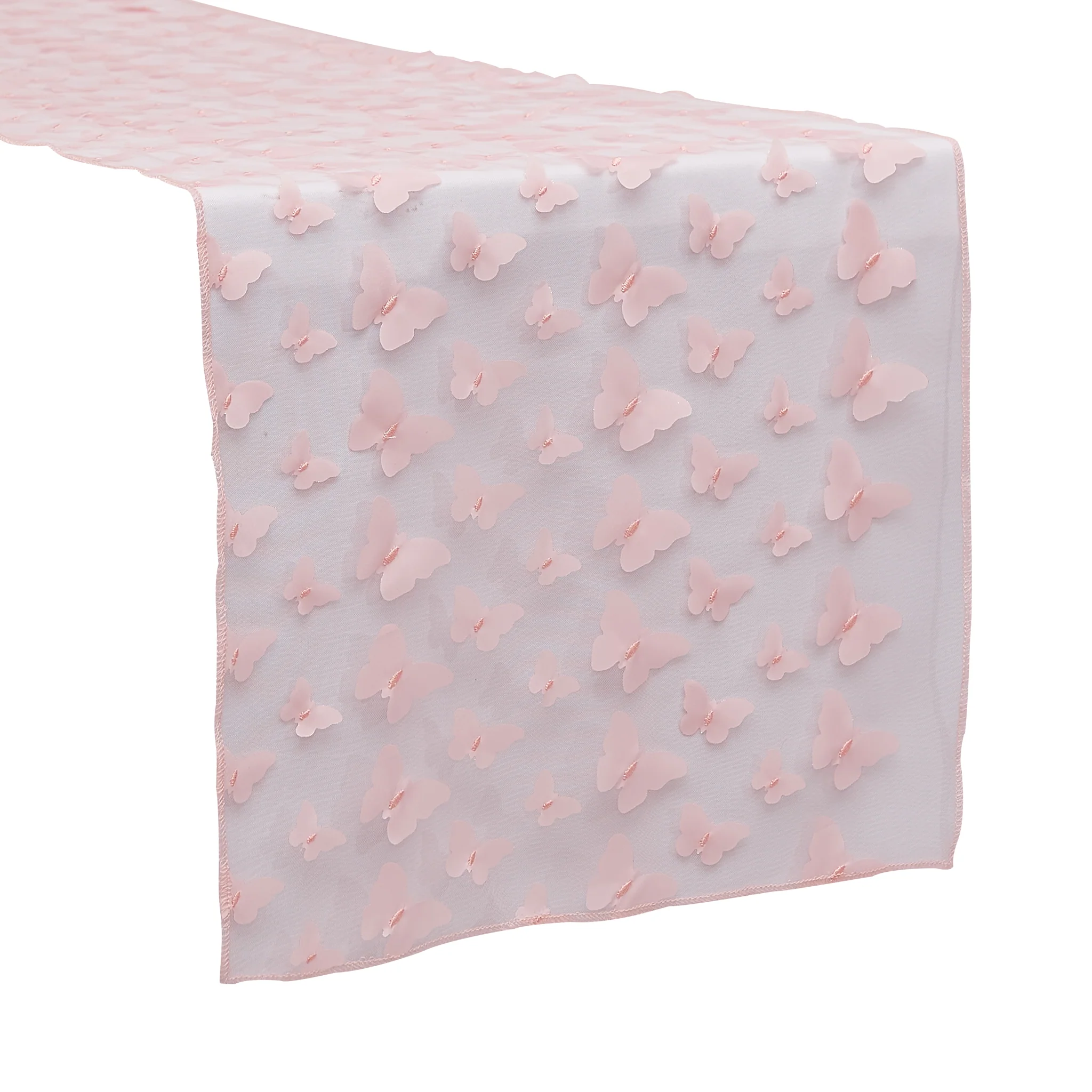 3D Butterfly Sheer Table Runner - Pink