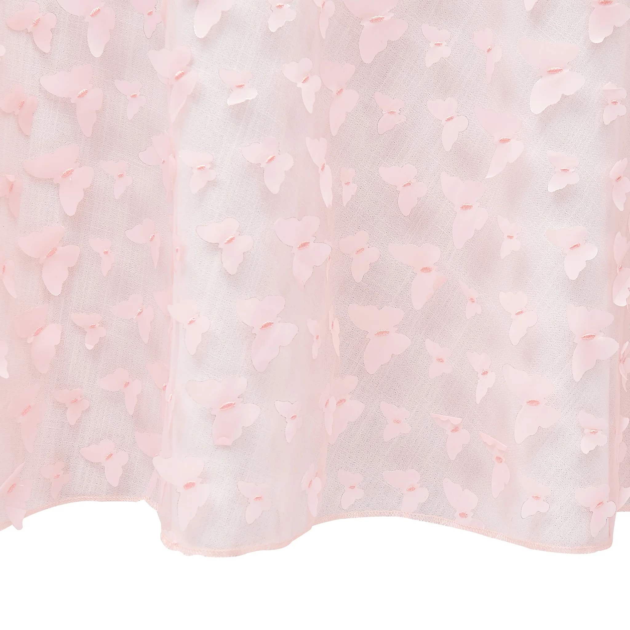 3D Butterfly Sheer Tablecloth  120" Round - Pink - Image 4