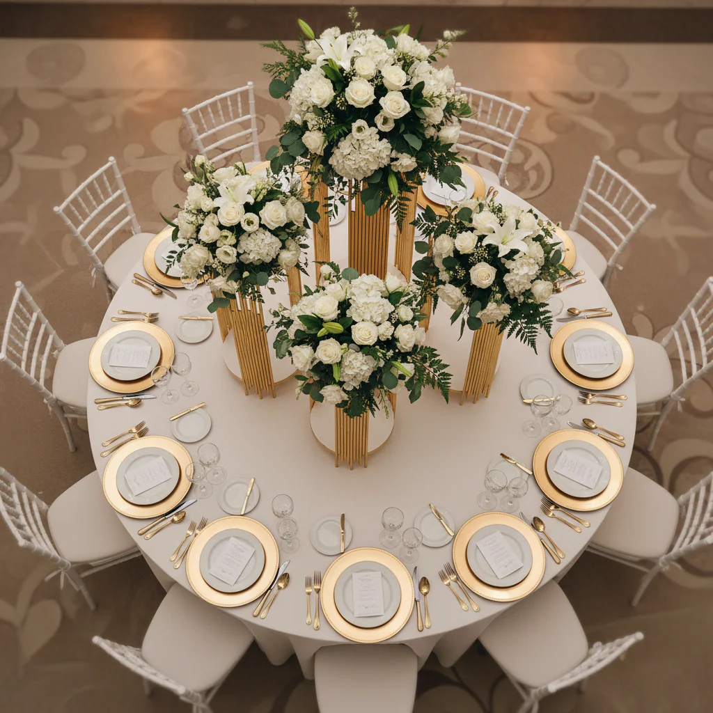 3 pcs of Gold Plinths Round Display Stand - Image 2