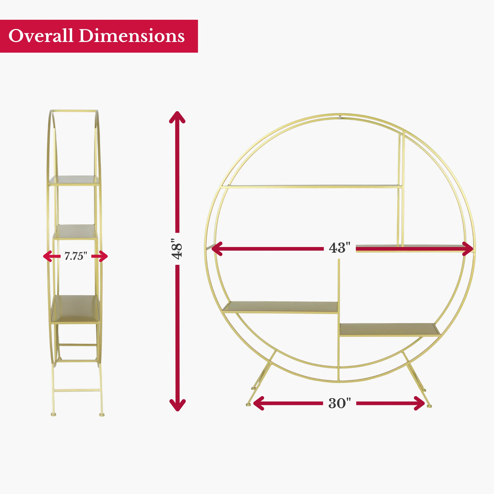 4 ft Round Metal Dessert Display Stand - Gold - Image 10