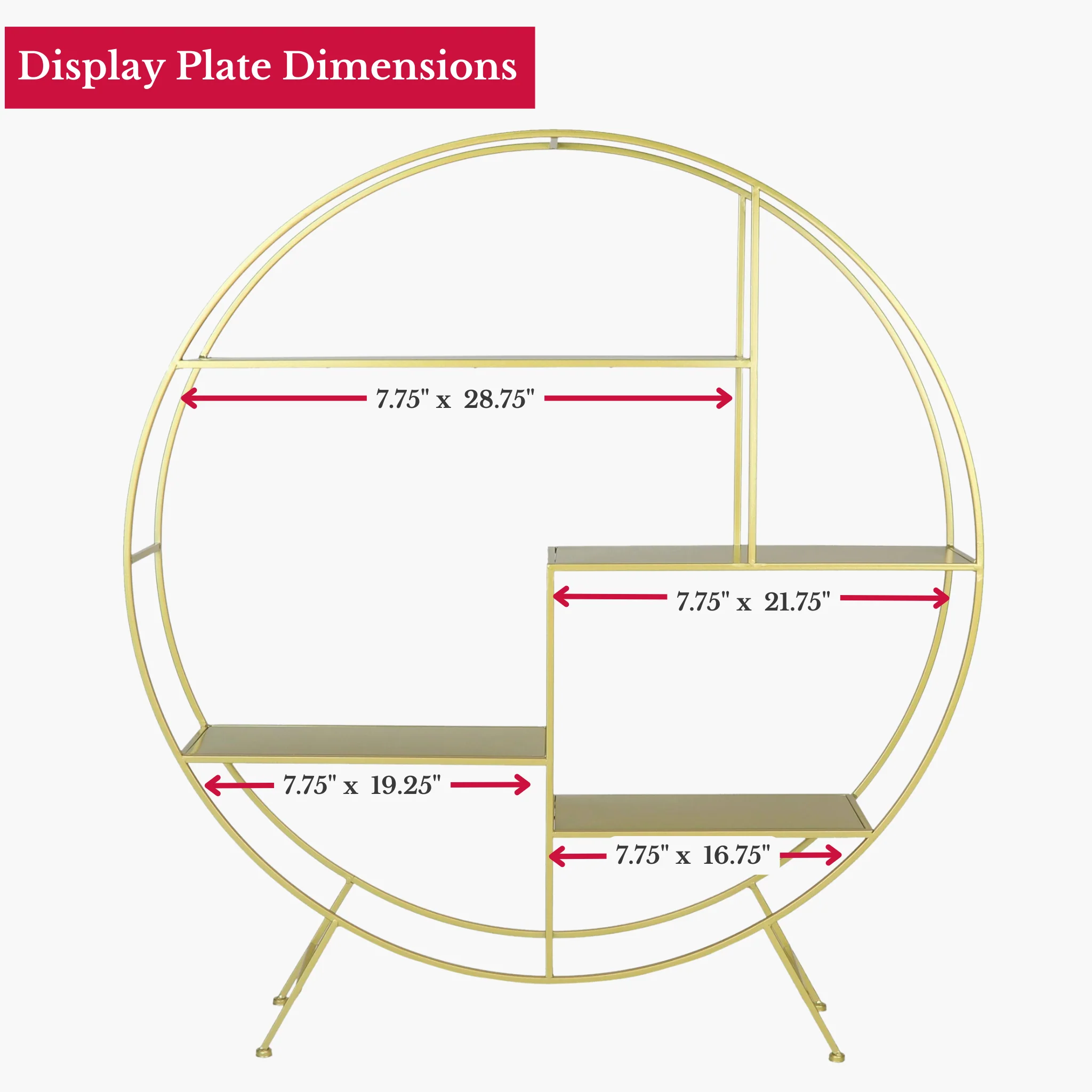 4 ft Round Metal Dessert Display Stand - Gold - Image 8