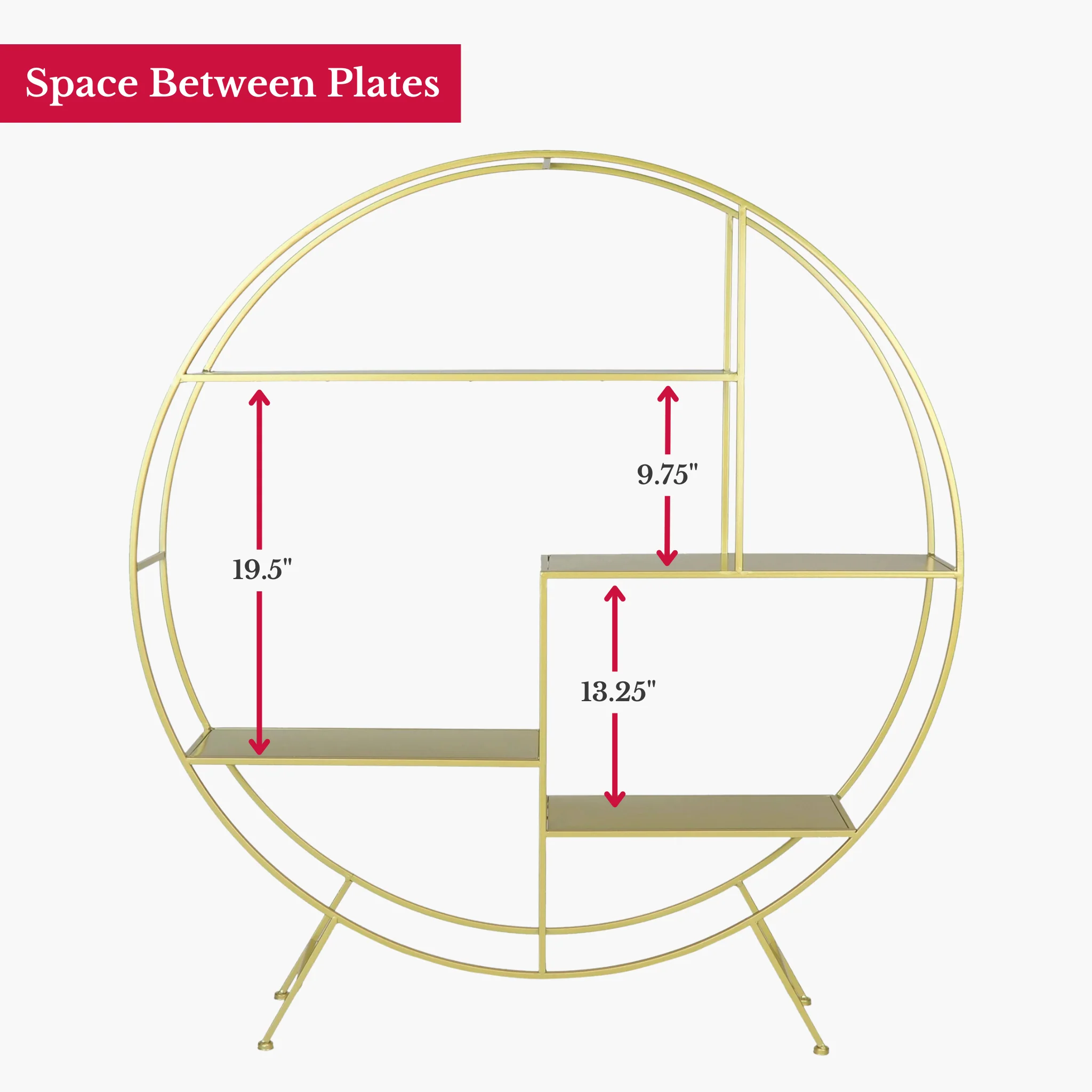 4 ft Round Metal Dessert Display Stand - Gold - Image 9