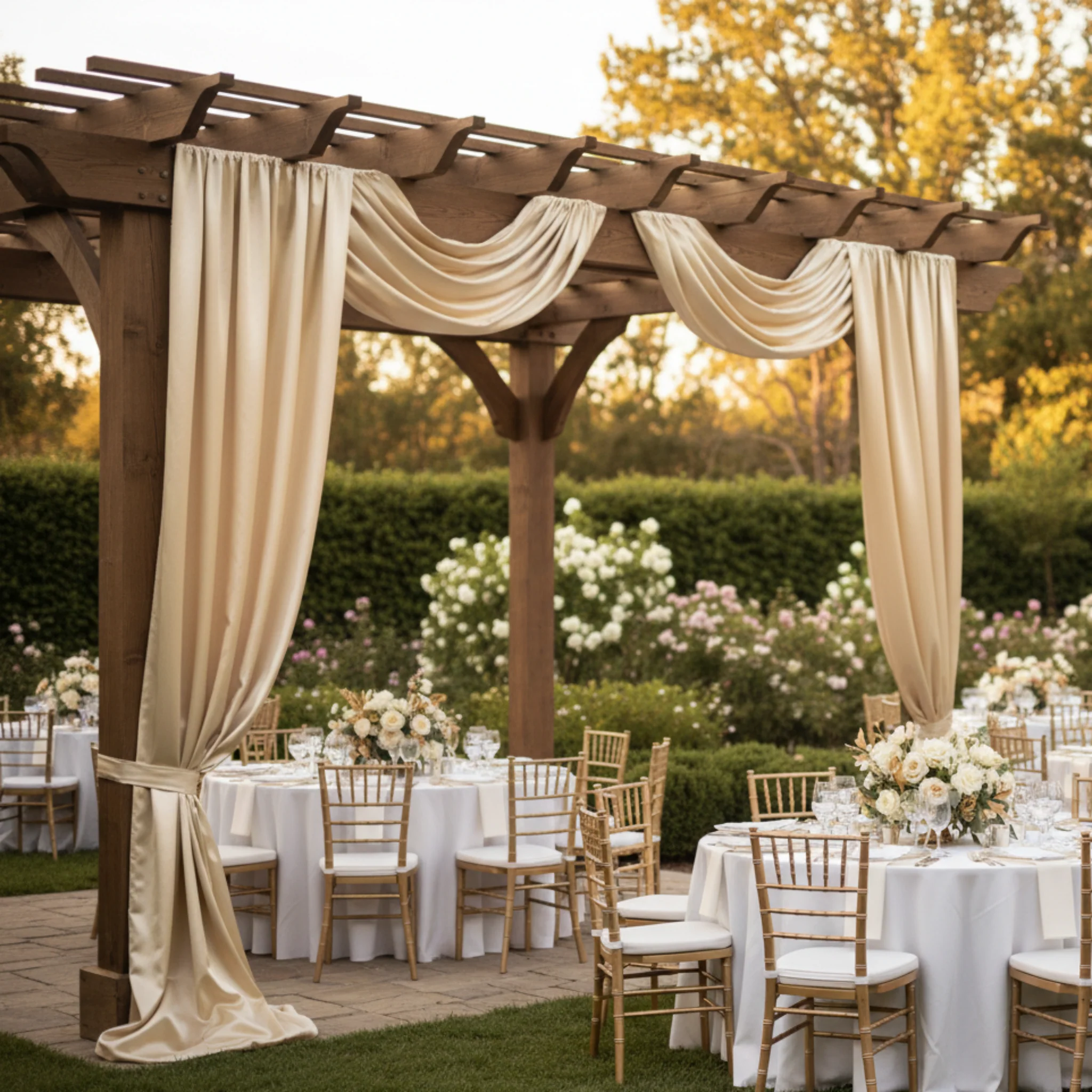40 yds Satin Fabric Roll - Champagne - Image 2