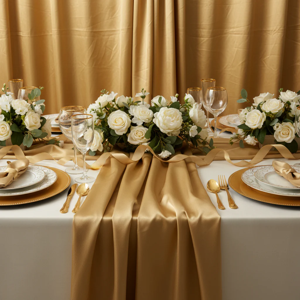 40 yds Satin Fabric Roll - Gold-Antique - Image 3