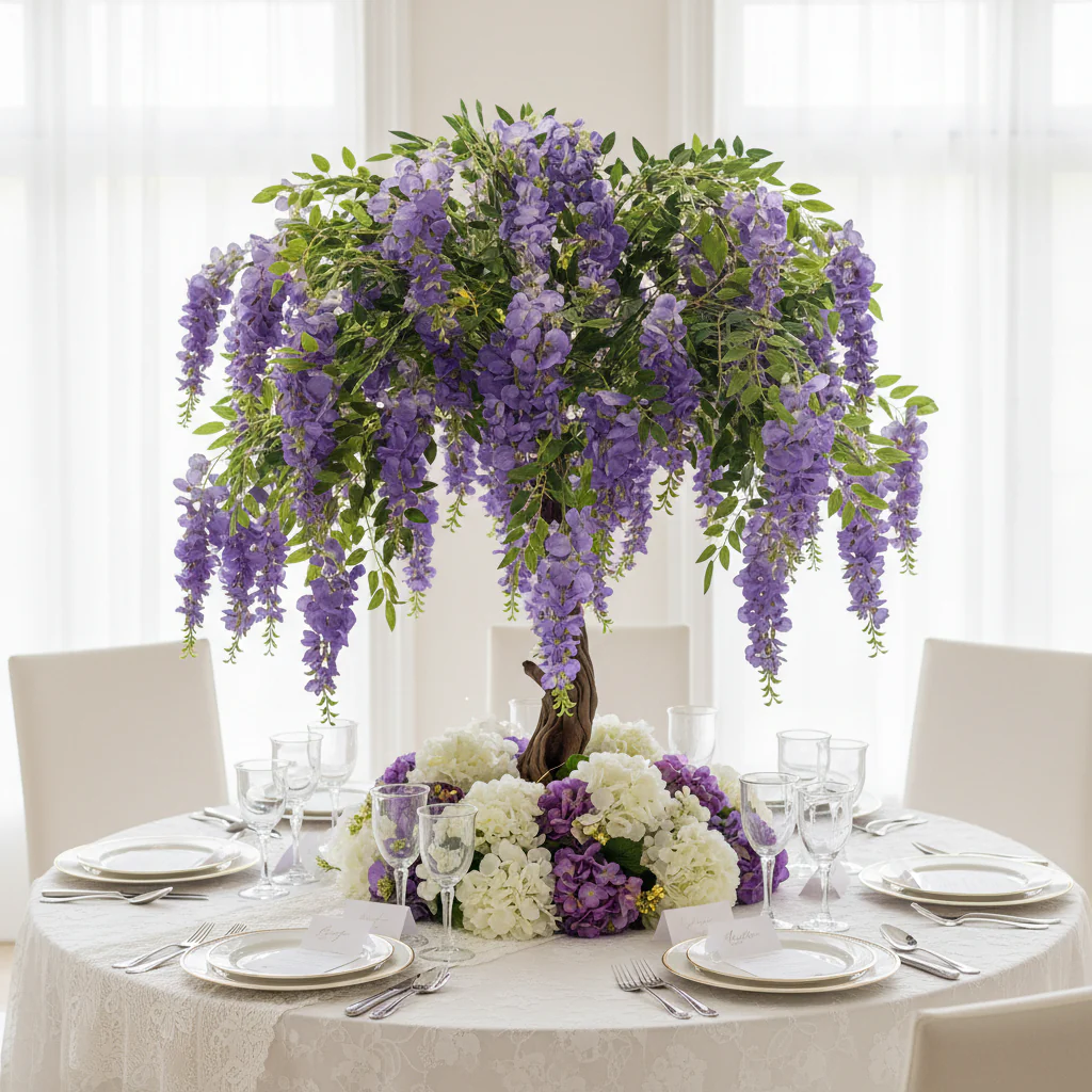4ft Artificial Wisteria Tree - Purple - Image 6