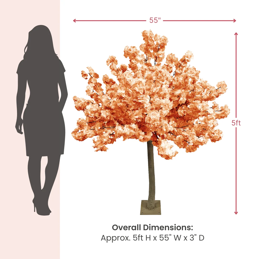 5ft Peach Cherry Blossom Tree Backdrop Frame Stand - Image 4