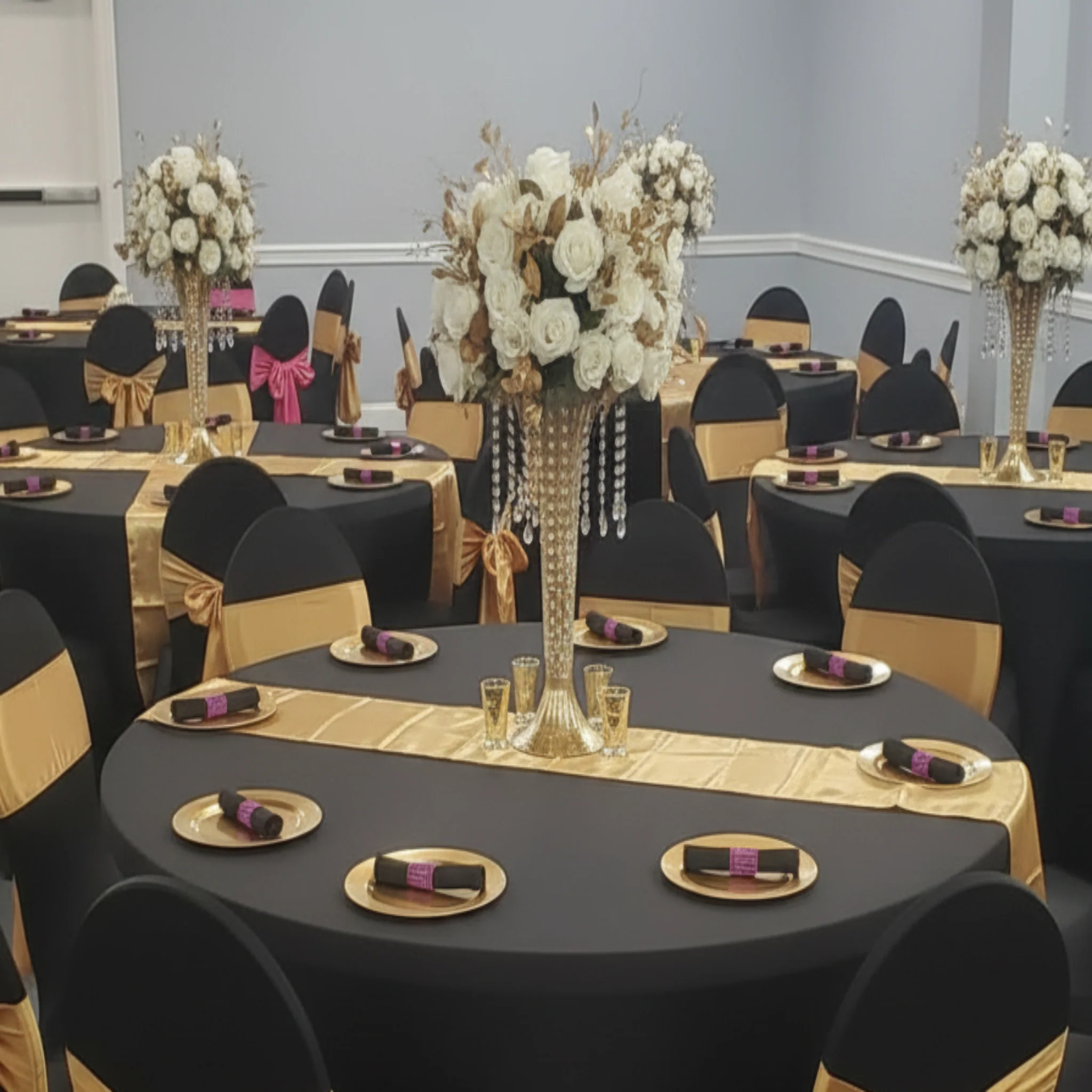 5FT Round Spandex Table Cover - Black - Image 3