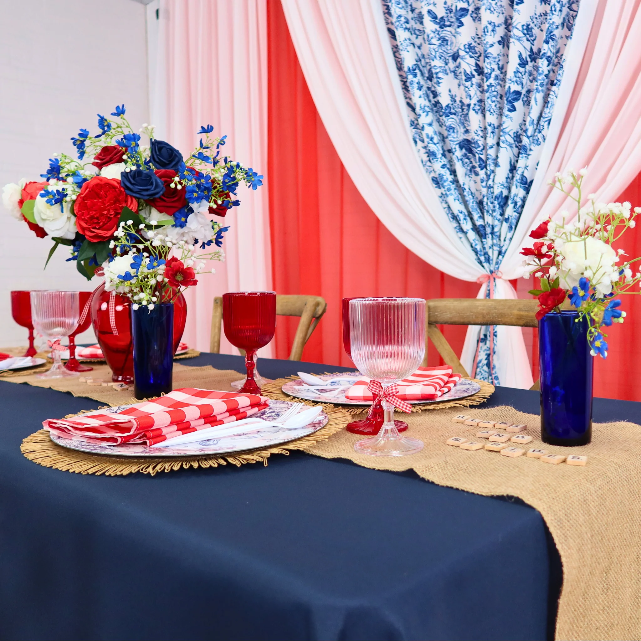 60"x102" Rectangular Premium Polyester Tablecloth - Navy Blue - Image 3