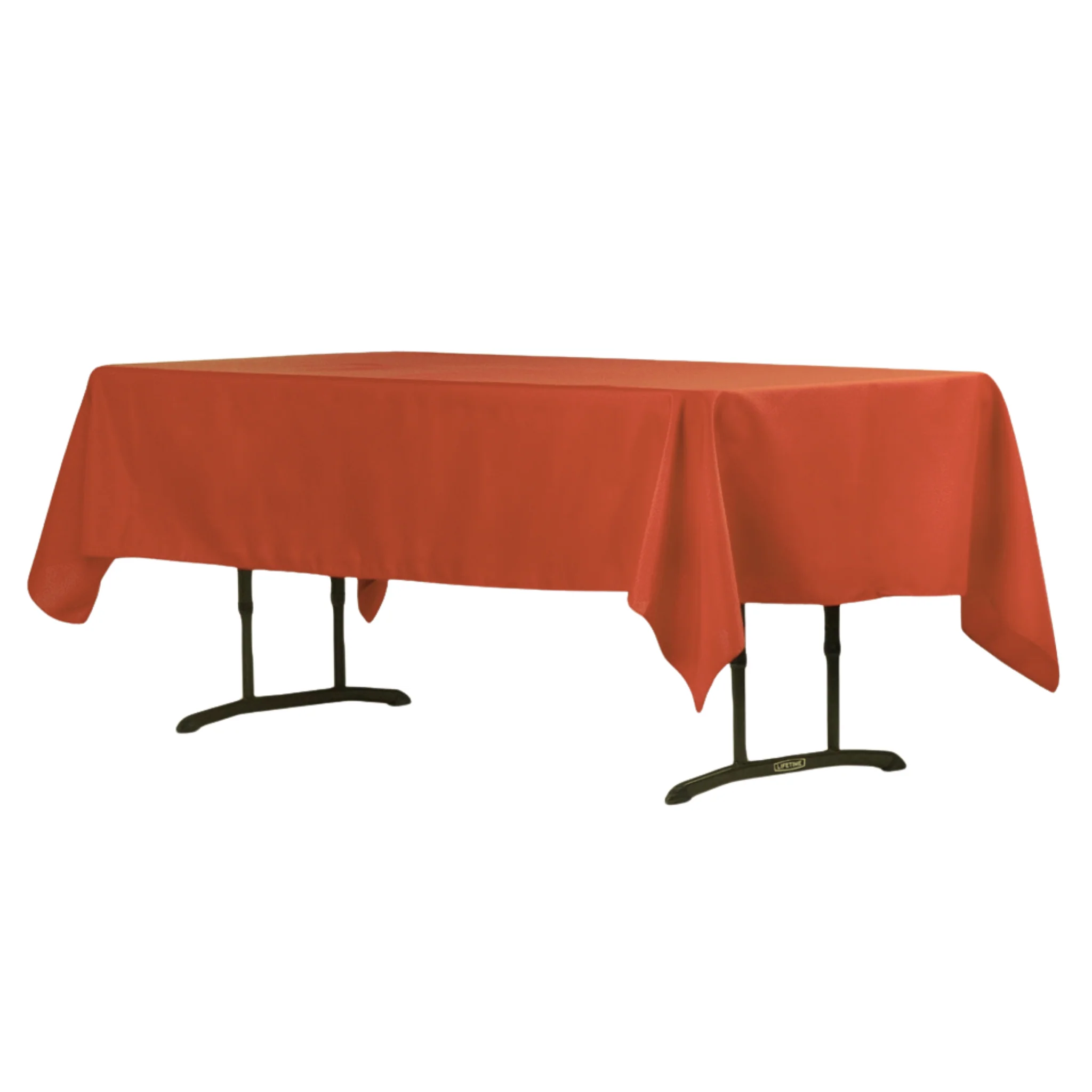 60"x102" Rectangular Premium Polyester Tablecloth - Rust