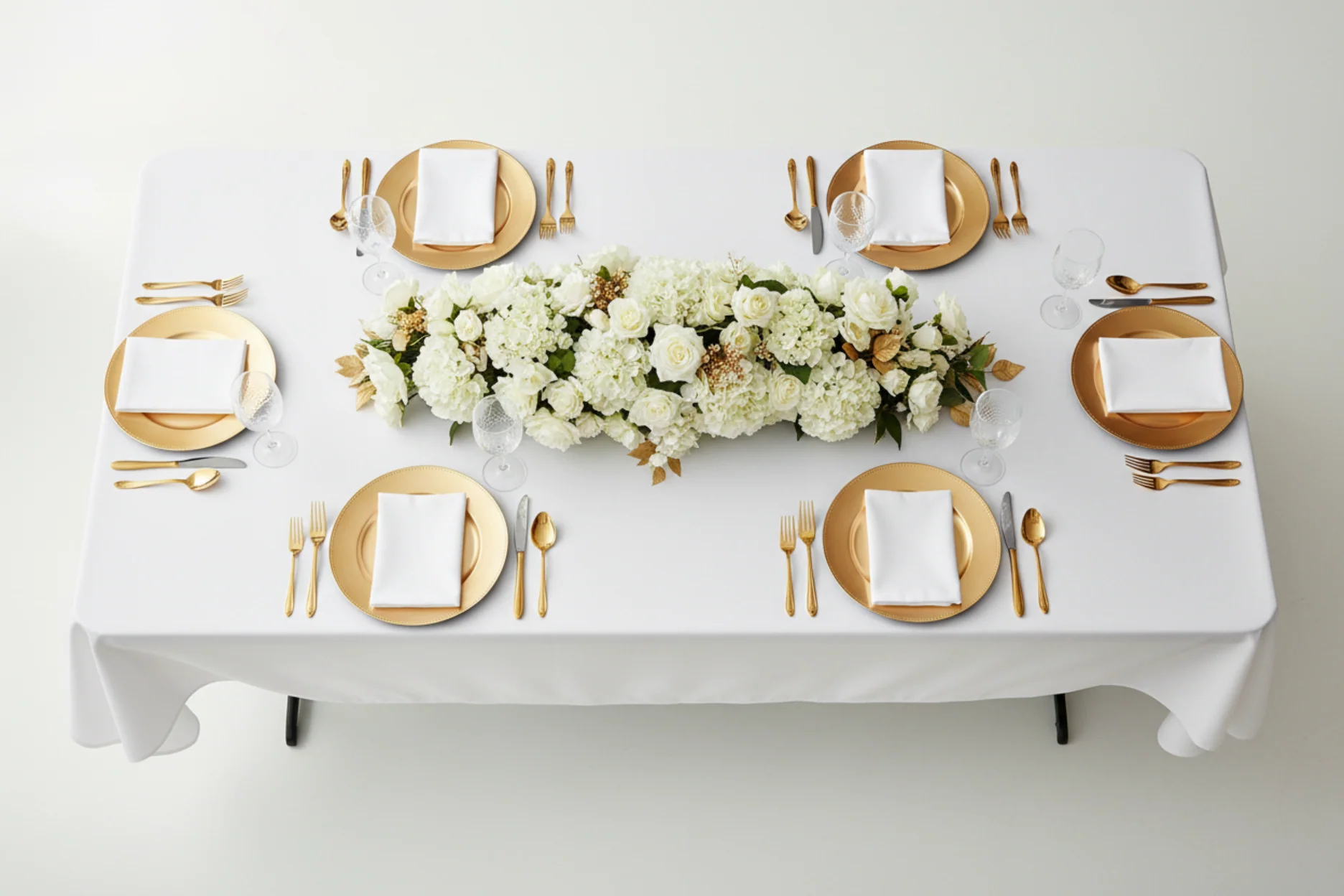 60"x102" Rectangular Premium Polyester Tablecloth - White - Image 3