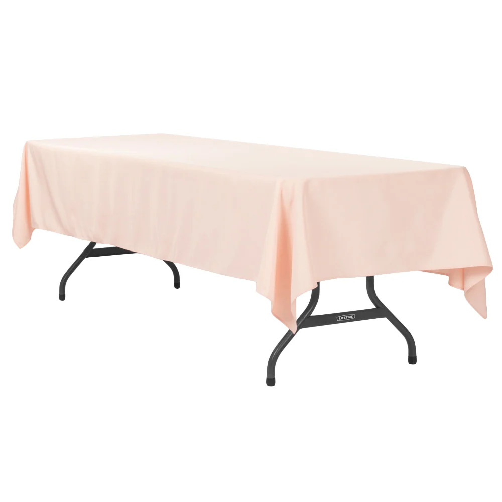 60"x120" Rectangular Premium Polyester Tablecloth - Blush/Rose Gold